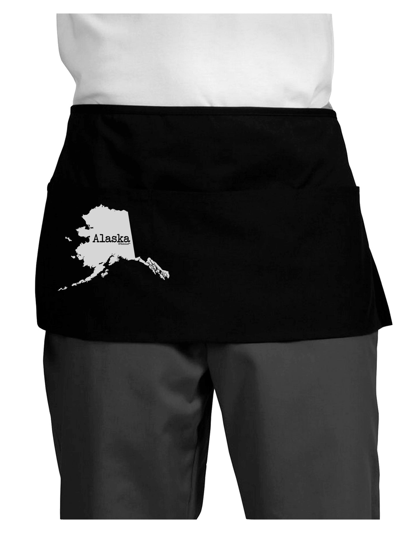 Alaska - United States Shape Dark Adult Mini Waist Apron, Server Apron by TooLoud-Mini Waist Apron-TooLoud-Black-One-Size-Davson Sales