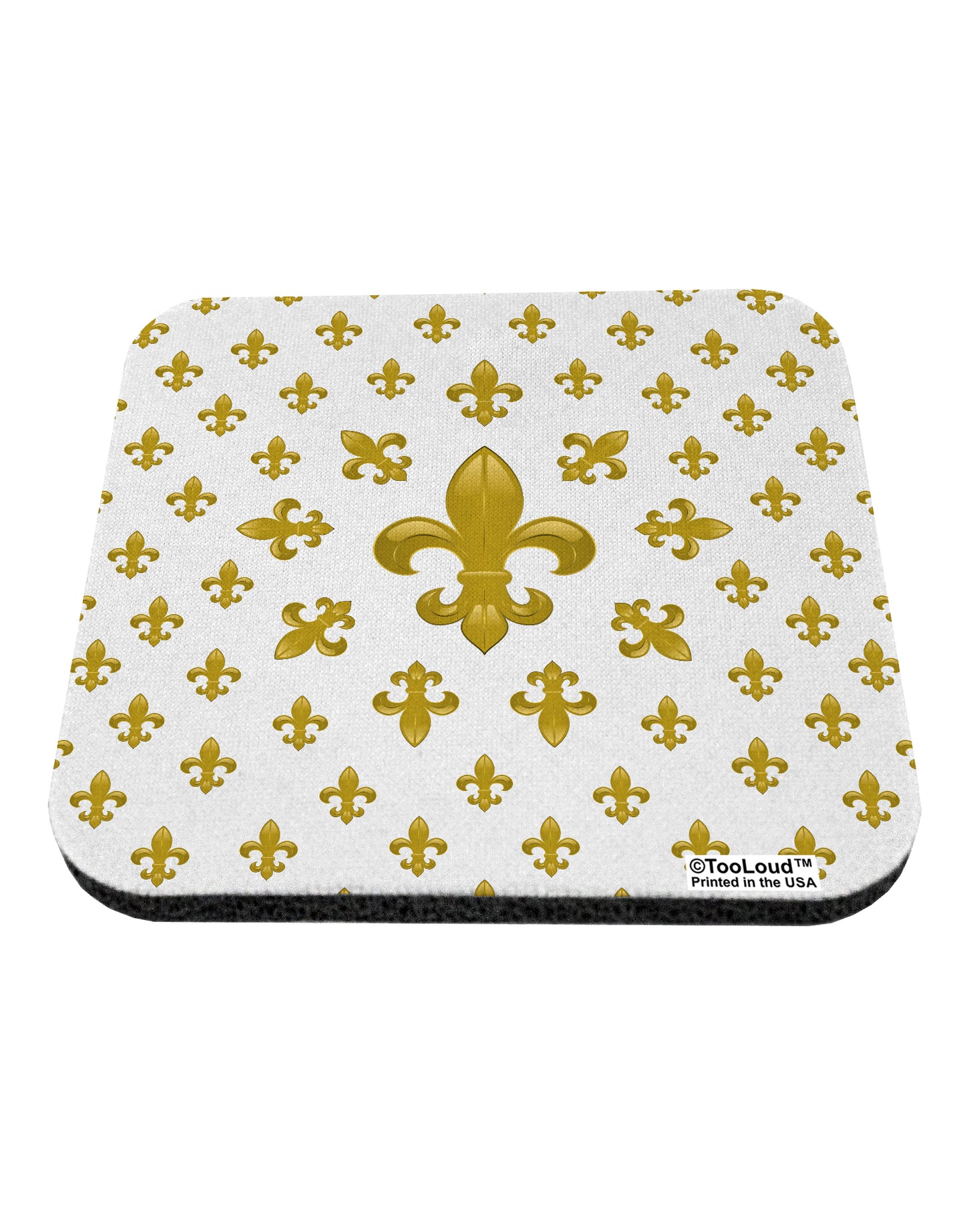 Gold Fleur De Lis AOP Coaster All Over Print by TooLoud-Coasters-TooLoud-1-Davson Sales
