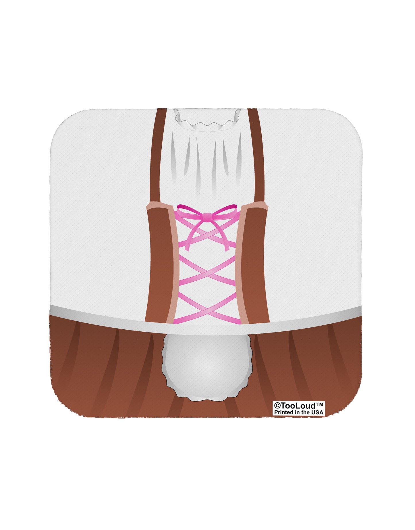 Dirndl Costume Brown Coaster All Over Print by TooLoud-Coasters-TooLoud-1-Davson Sales