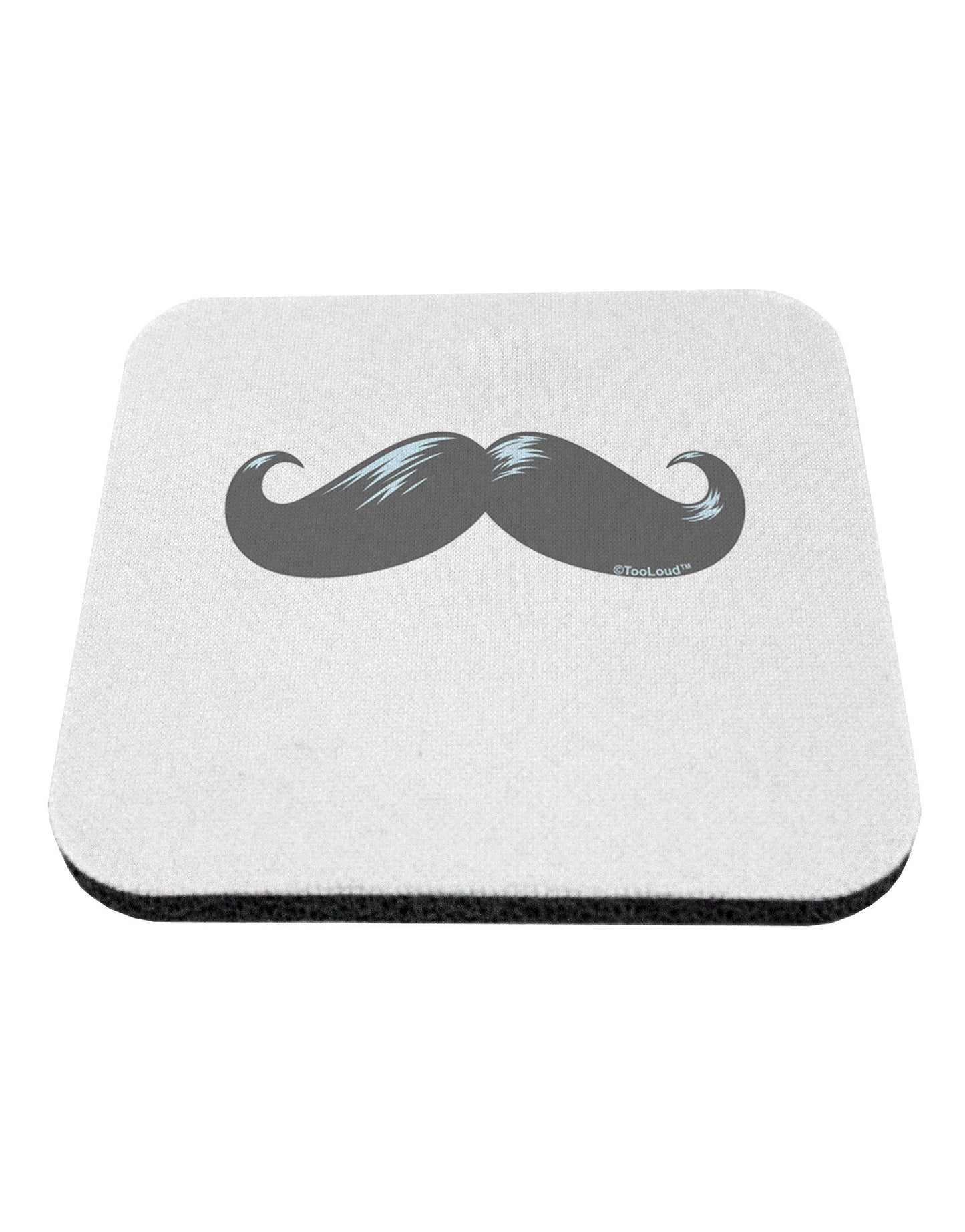 Big Gray Mustache Coaster-Coasters-TooLoud-White-Davson Sales