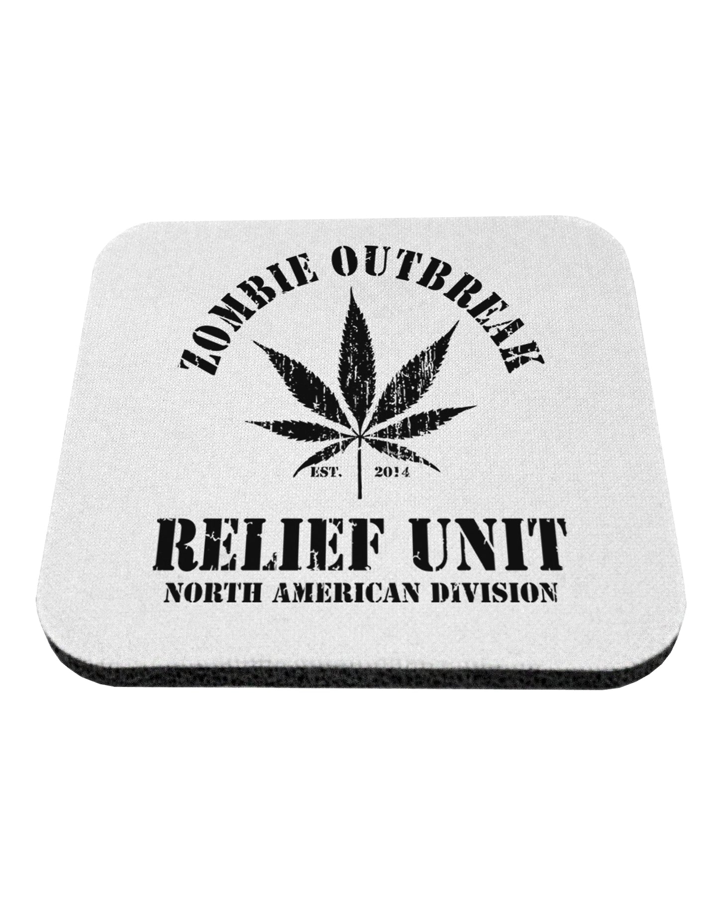 Zombie Outbreak Relief Unit - Marijuana Coaster-Coasters-TooLoud-White-Davson Sales