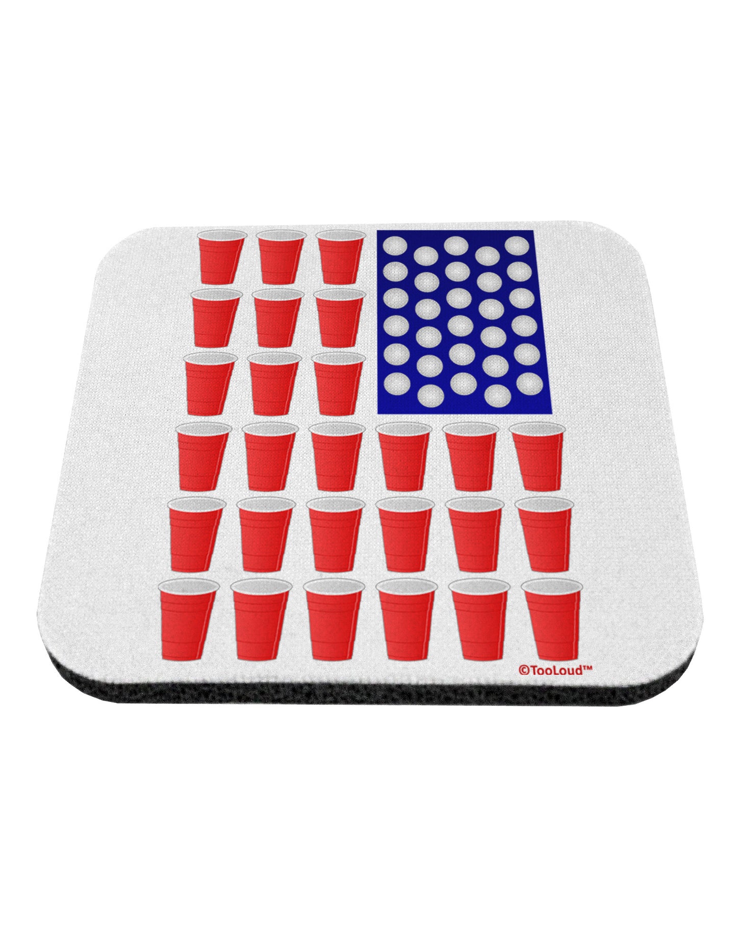 Beer Pong Flag Coaster-Coasters-TooLoud-White-Davson Sales