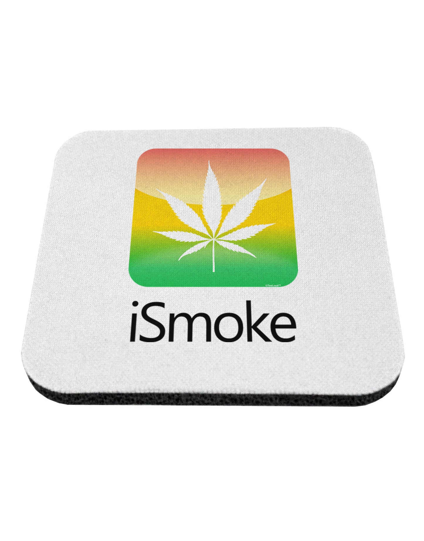 iSmoke Logo - Marijuana Leaf Coaster-Coasters-TooLoud-White-Davson Sales