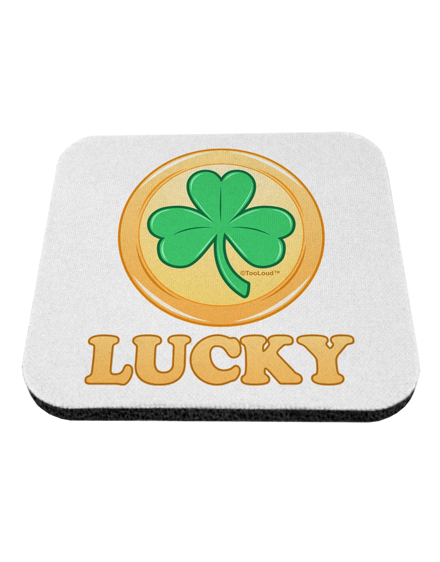 Shamrock Button - Lucky Coaster by TooLoud-Coasters-TooLoud-White-Davson Sales