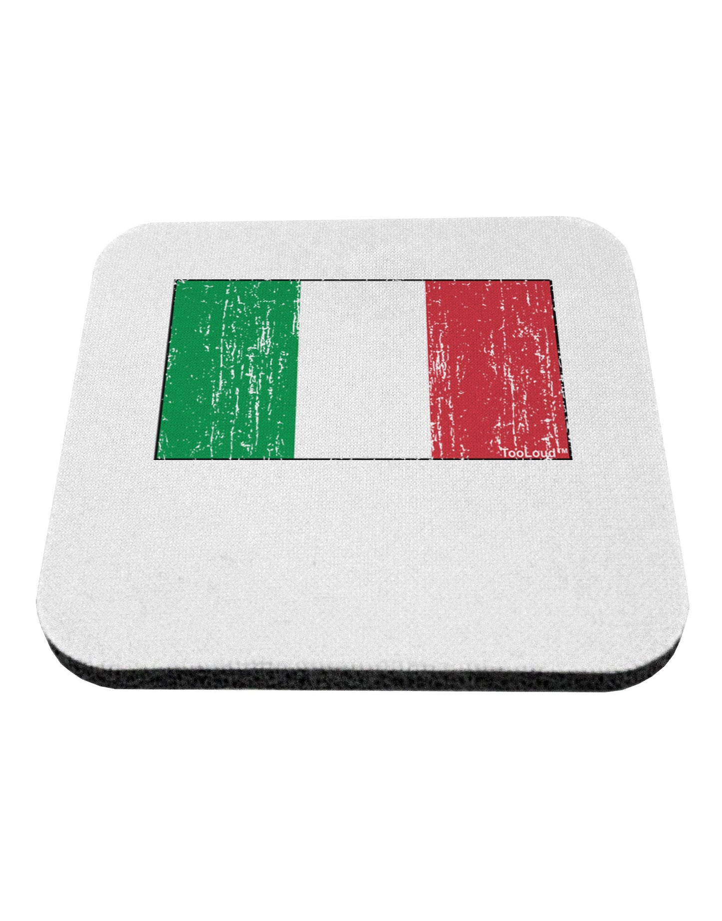 Italian Flag - Distressed Coaster by TooLoud-Coasters-TooLoud-White-Davson Sales