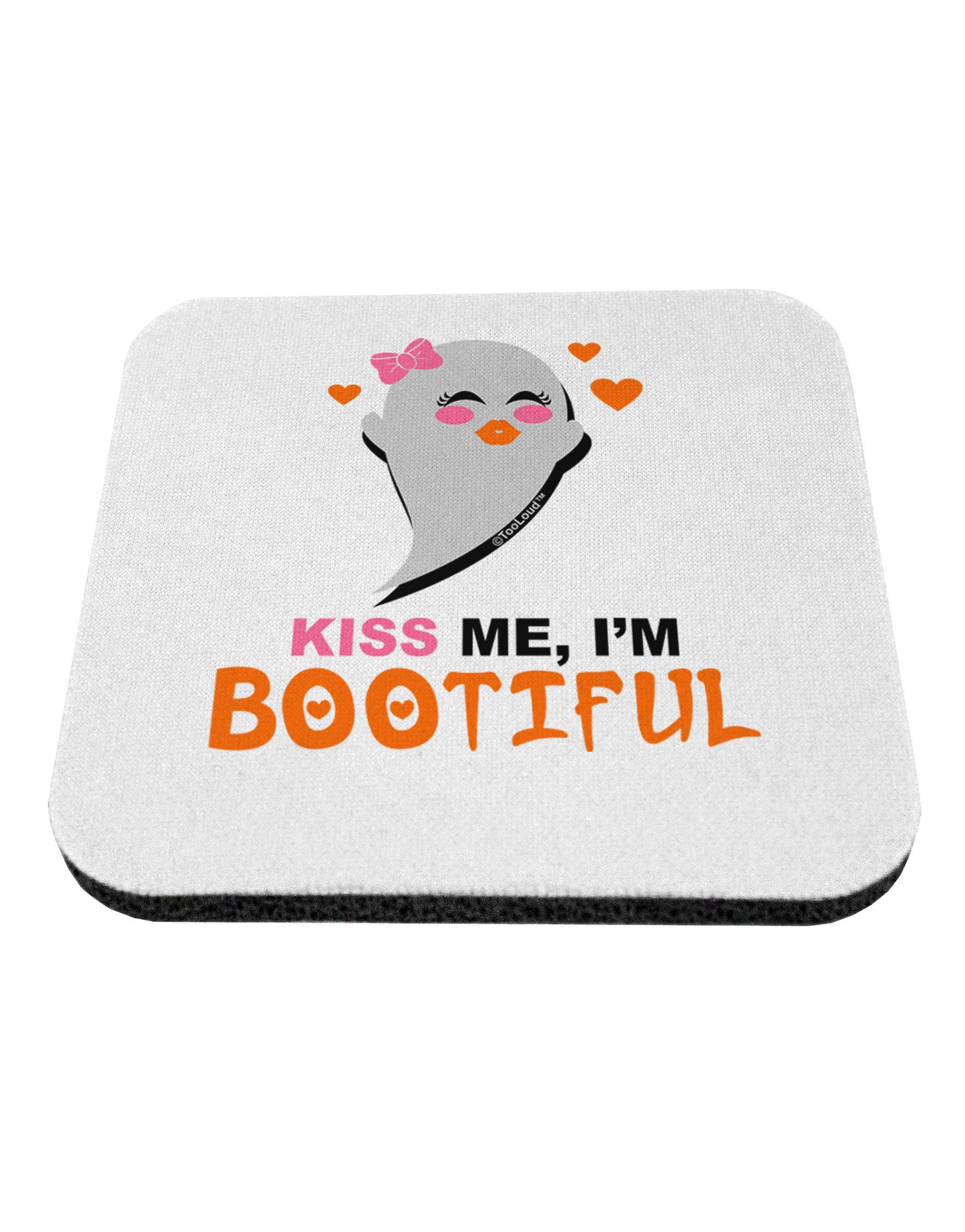 Kiss Me BOOtiful Ghost Orange Coaster-Coasters-TooLoud-White-Davson Sales