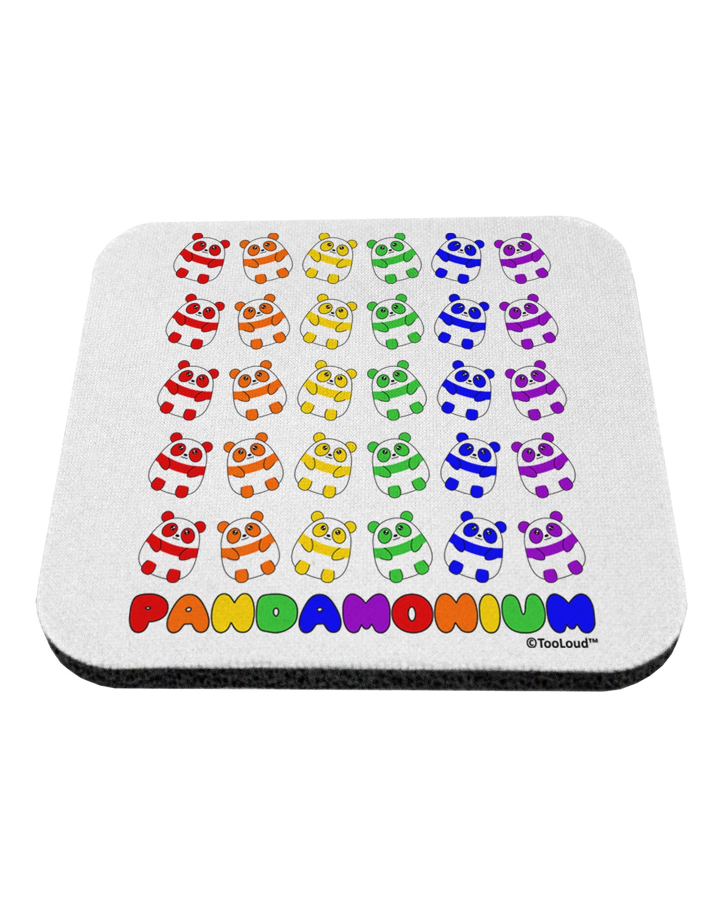 Pandamonium Rainbow Pandas Coaster by TooLoud-Coasters-TooLoud-White-Davson Sales