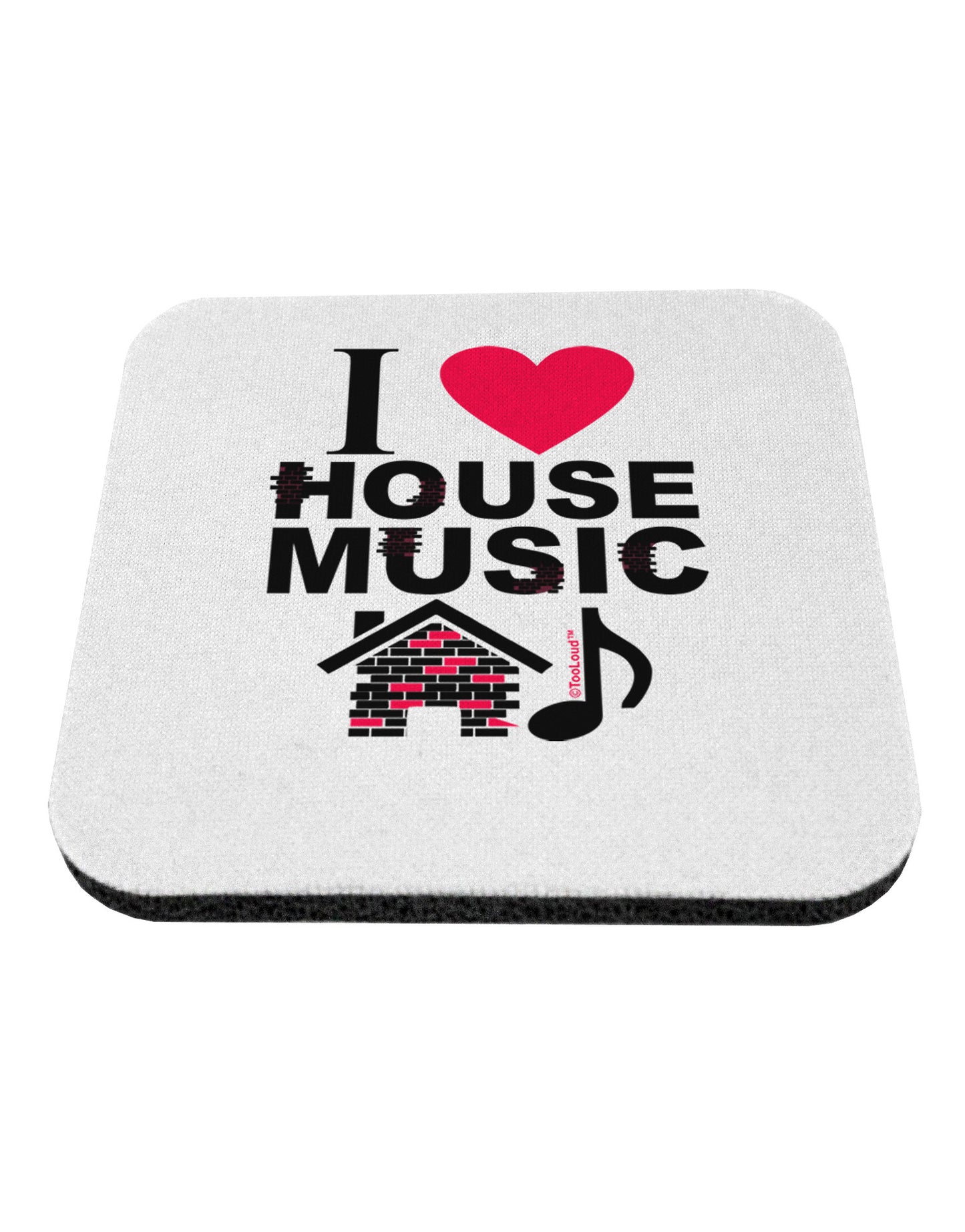 I Love House Pink Coaster-Coasters-TooLoud-White-Davson Sales