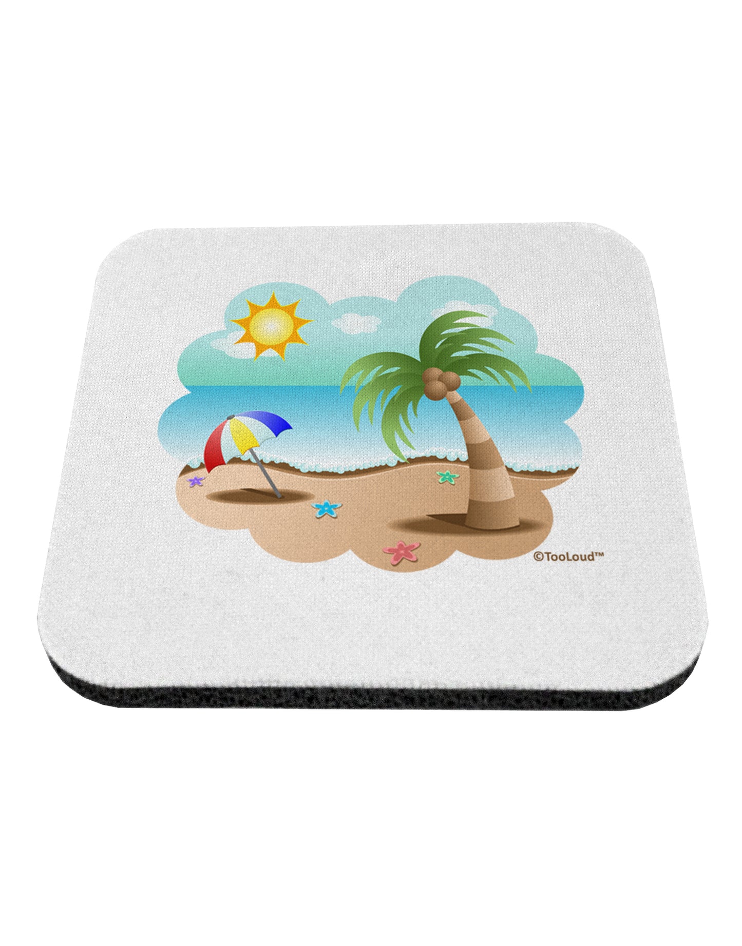 Fun Summer Beach Scene Coaster by TooLoud-Coasters-TooLoud-White-Davson Sales