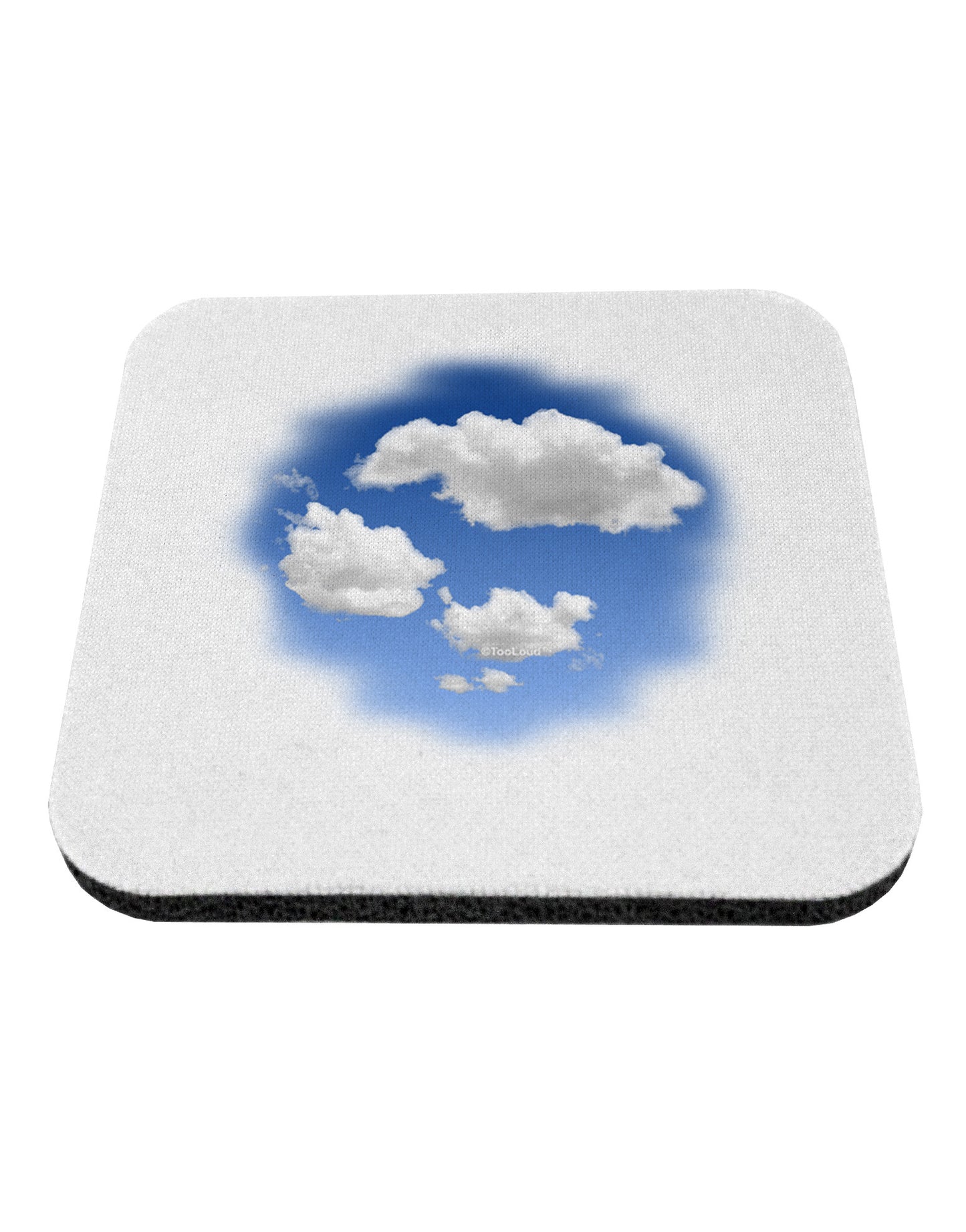 Blue Sky Puffy Clouds Coaster-Coasters-TooLoud-White-Davson Sales