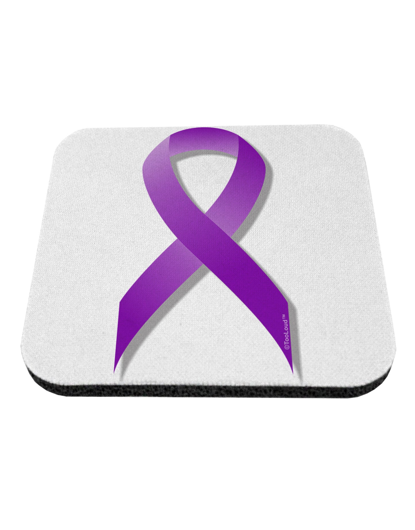 Epilepsy Awareness Ribbon - Purple Coaster-Coasters-TooLoud-White-Davson Sales