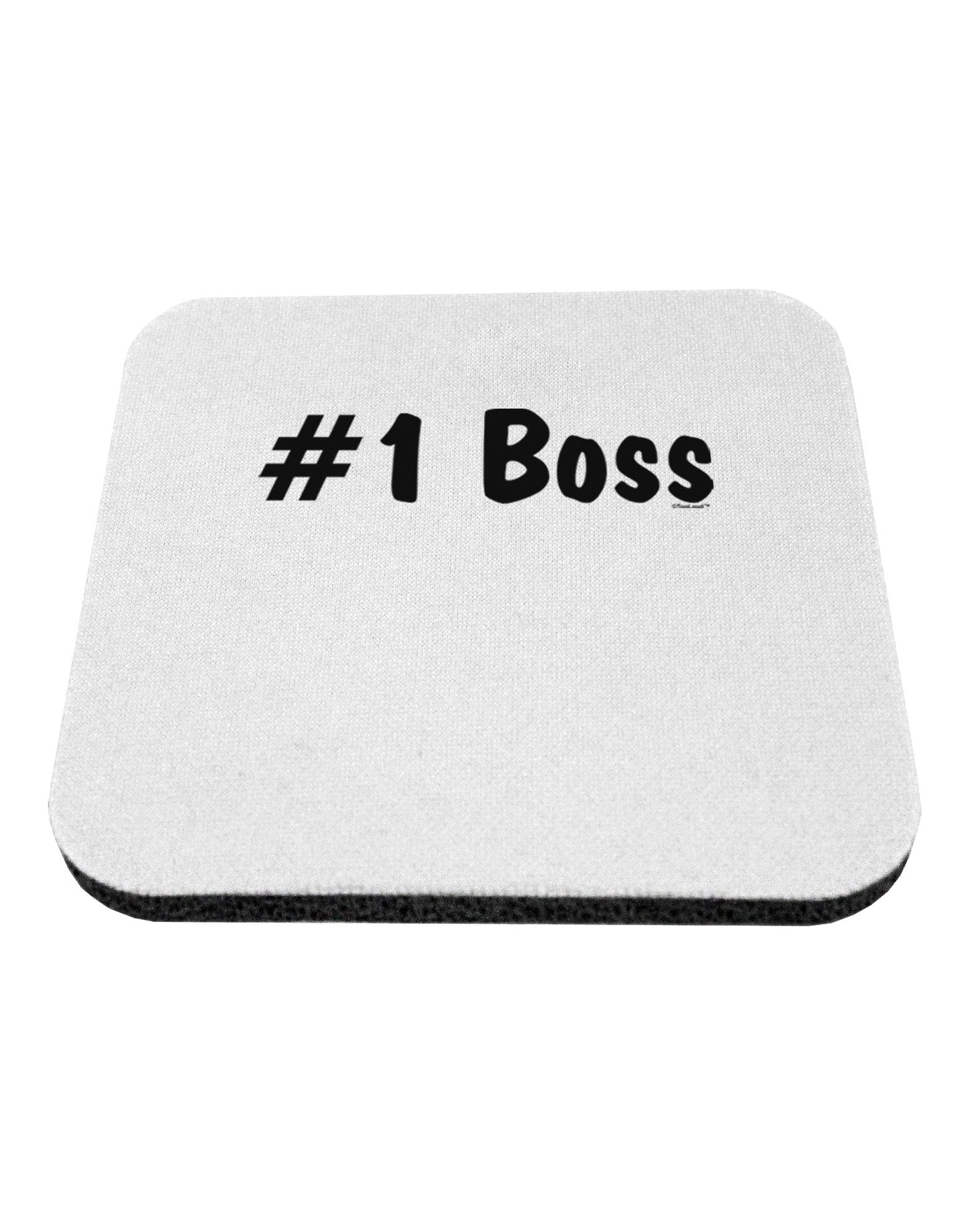 #1 Boss Text - Boss Day Coaster-Coasters-TooLoud-White-Davson Sales