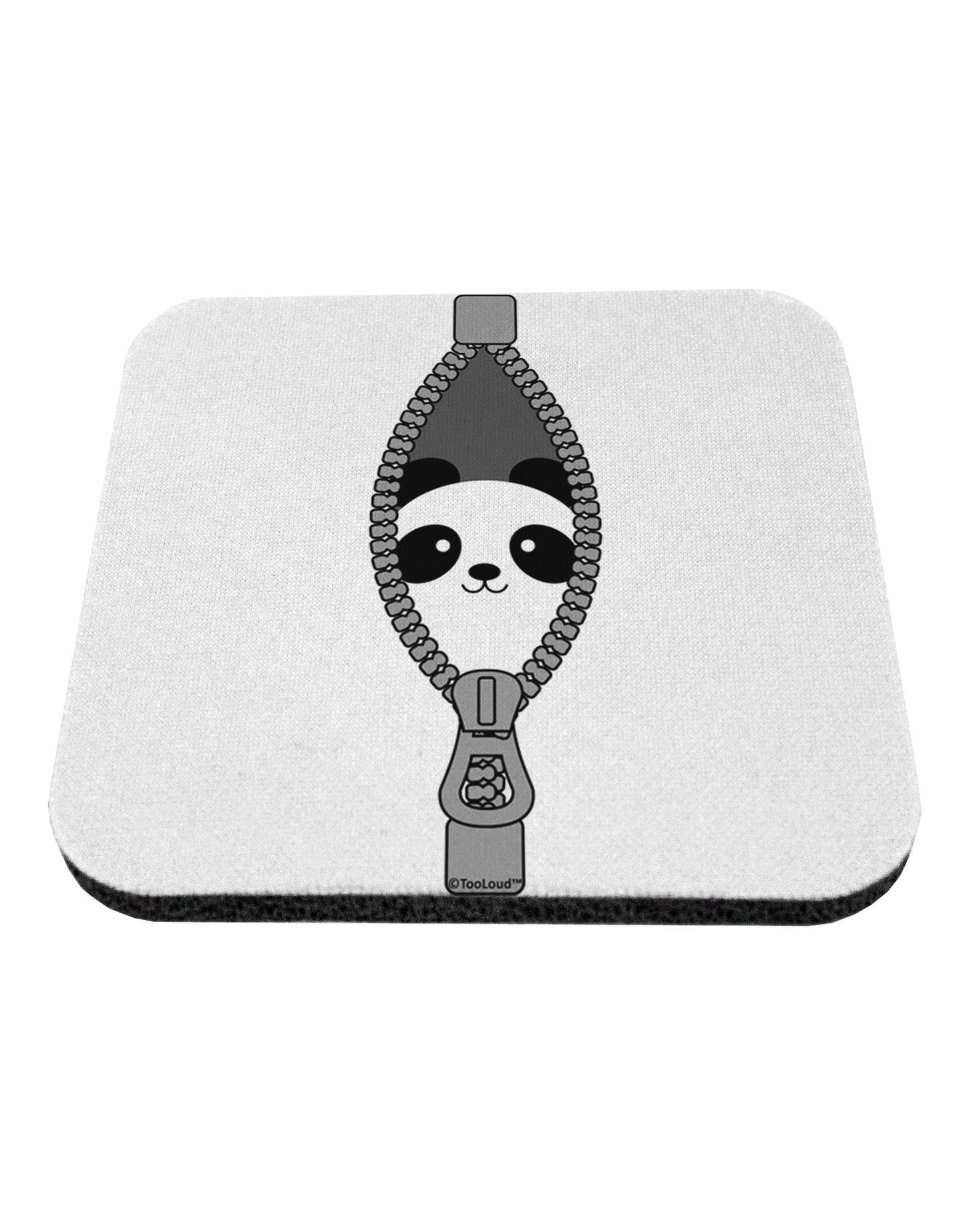 Funny Panda Peeking Out of Zipper Coaster by TooLoud-Coasters-TooLoud-White-Davson Sales