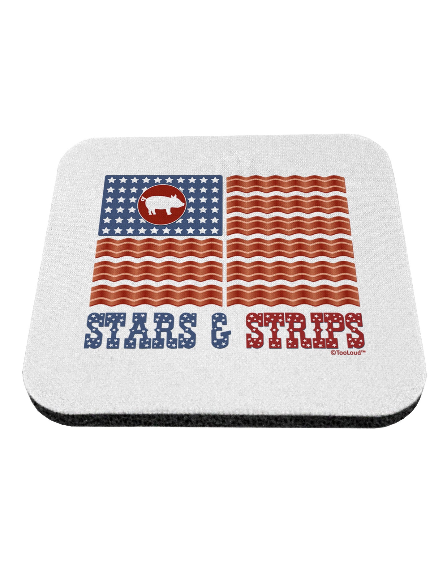 American Bacon Flag - Stars and Strips Coaster-Coasters-TooLoud-White-Davson Sales