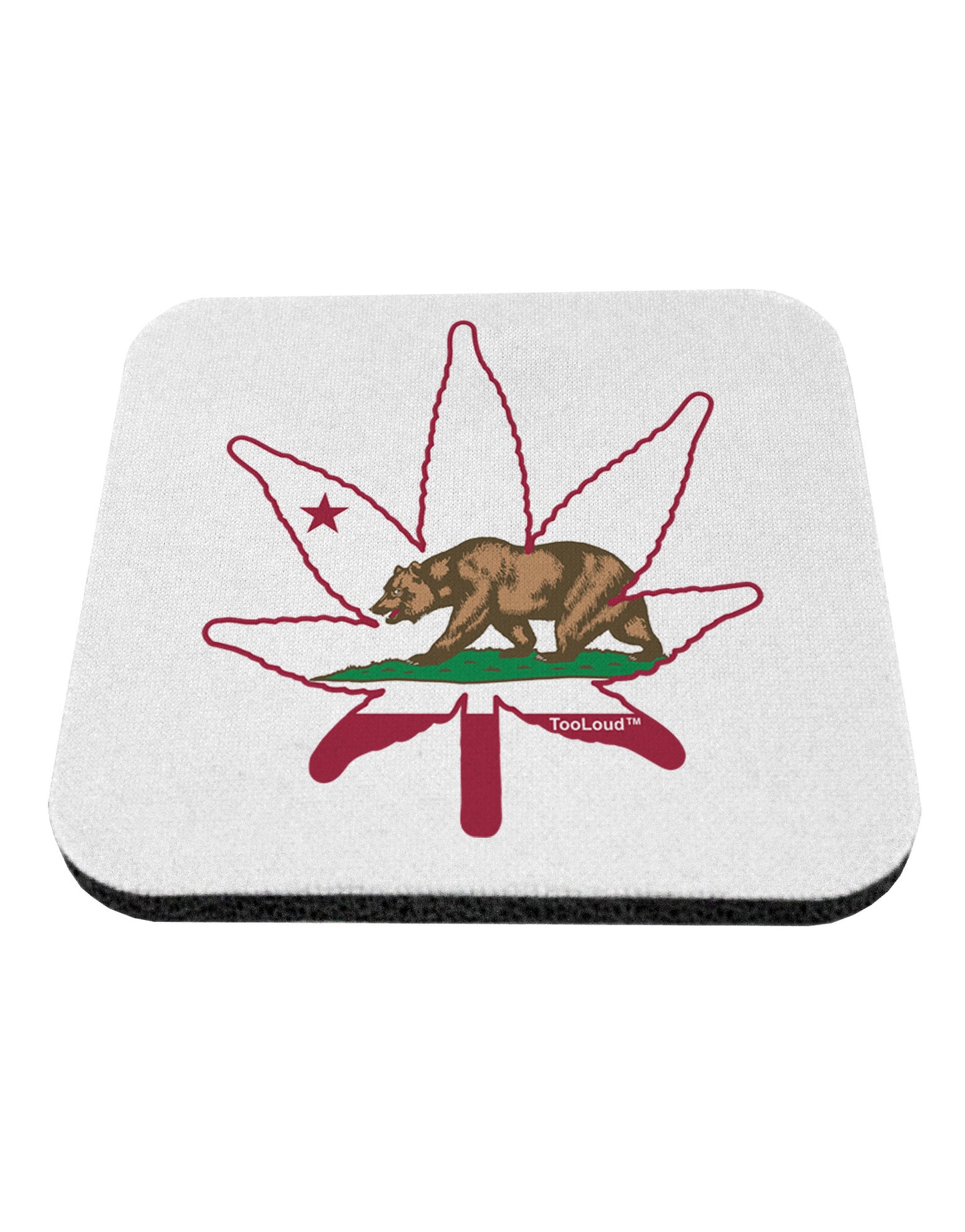 California Bear Leaf Design Coaster by TooLoud-Coasters-TooLoud-White-Davson Sales