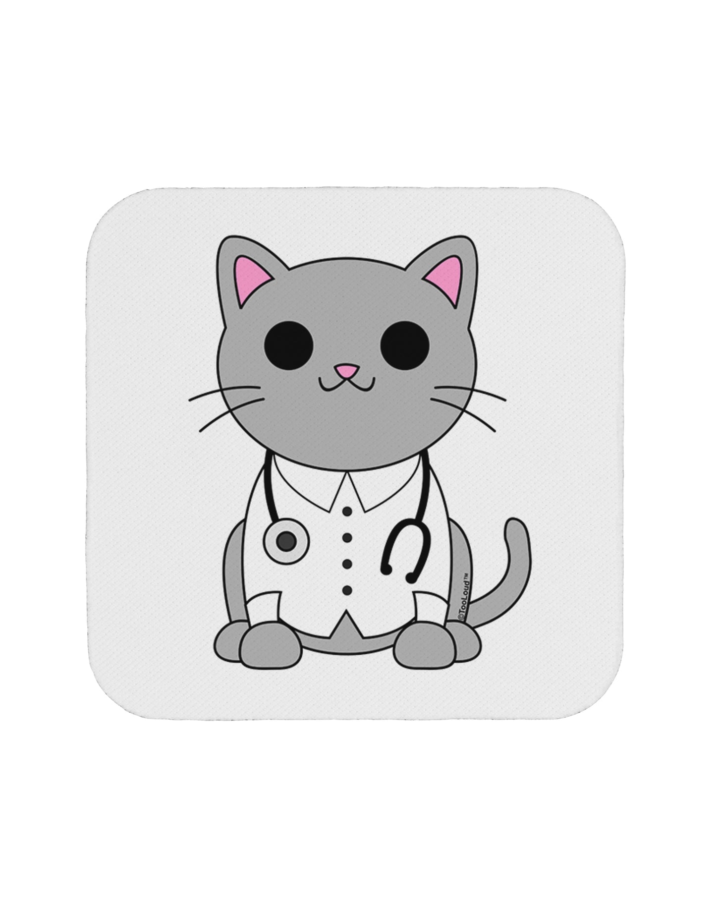 Dr Cat MD - Cute Cat Design Coaster by TooLoud-Coasters-TooLoud-White-Davson Sales
