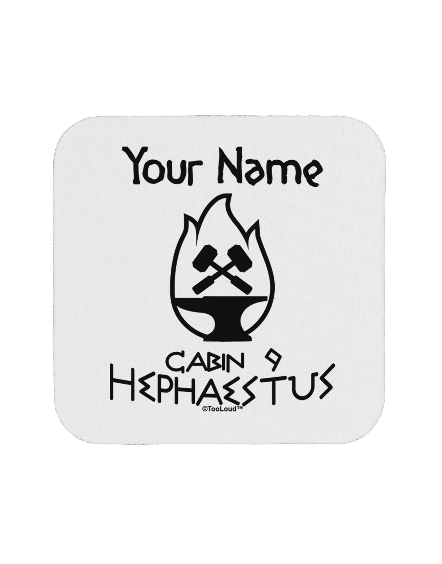 Personalized Cabin 9 Hephaestus Coaster-Coasters-TooLoud-White-Davson Sales