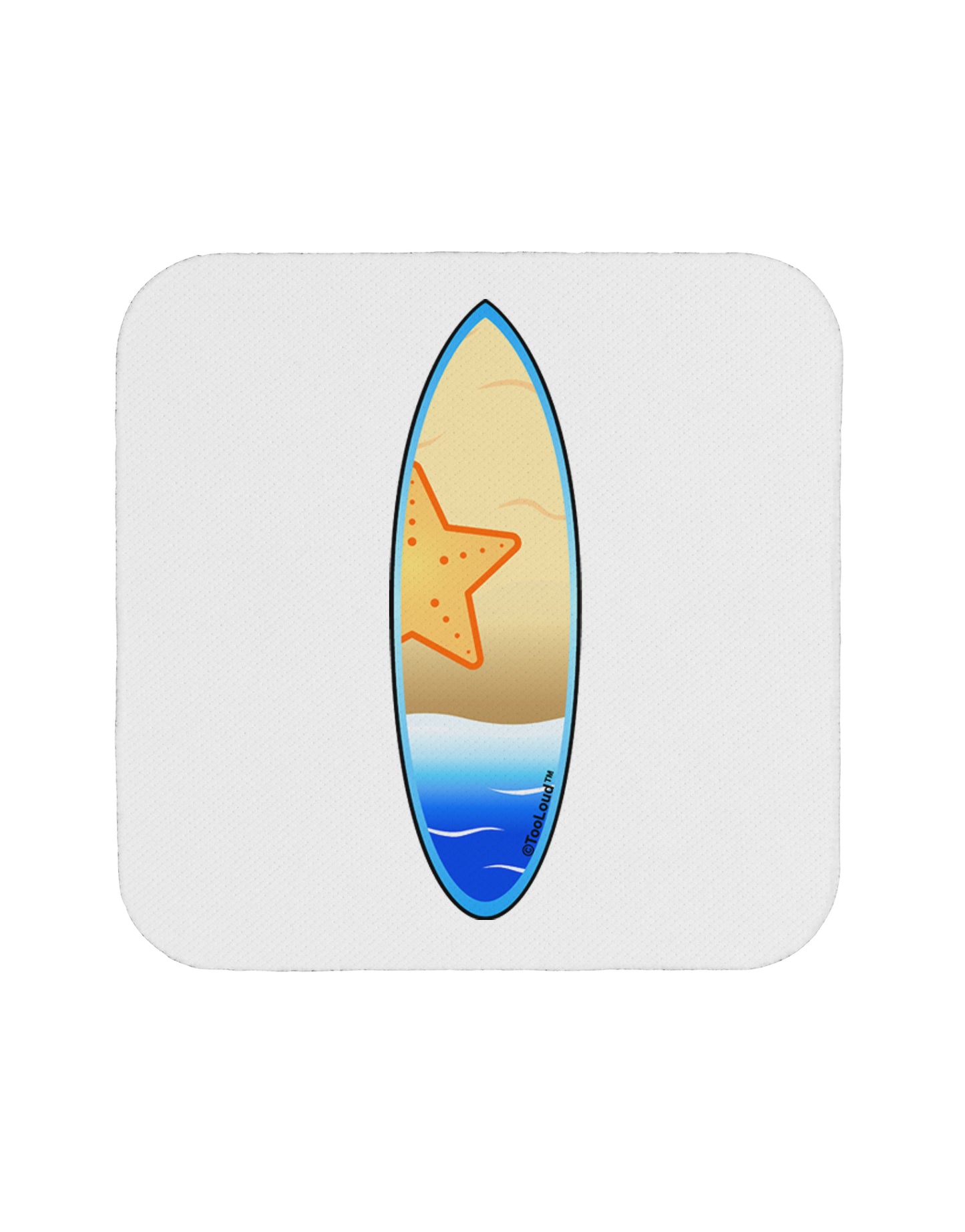 Starfish Surfboard Coaster by TooLoud-Coasters-TooLoud-White-Davson Sales