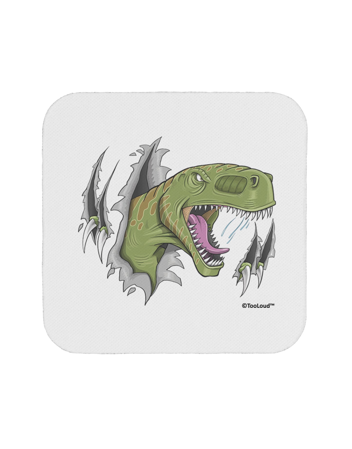 Green Dinosaur Breaking Free Coaster by TooLoud-Coasters-TooLoud-White-Davson Sales