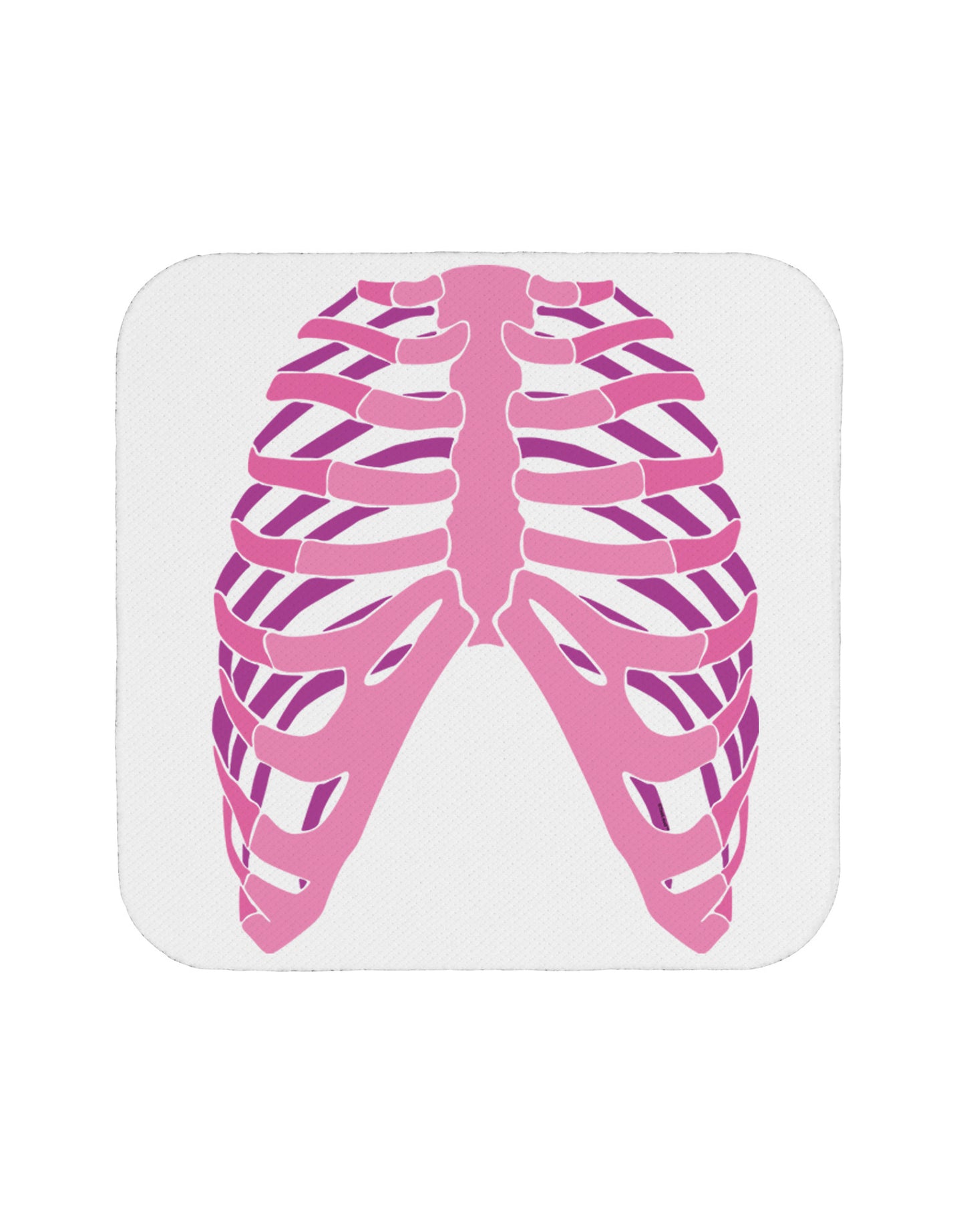Human Pink Skeleton Bones Ribcage Coaster-Coasters-TooLoud-White-Davson Sales