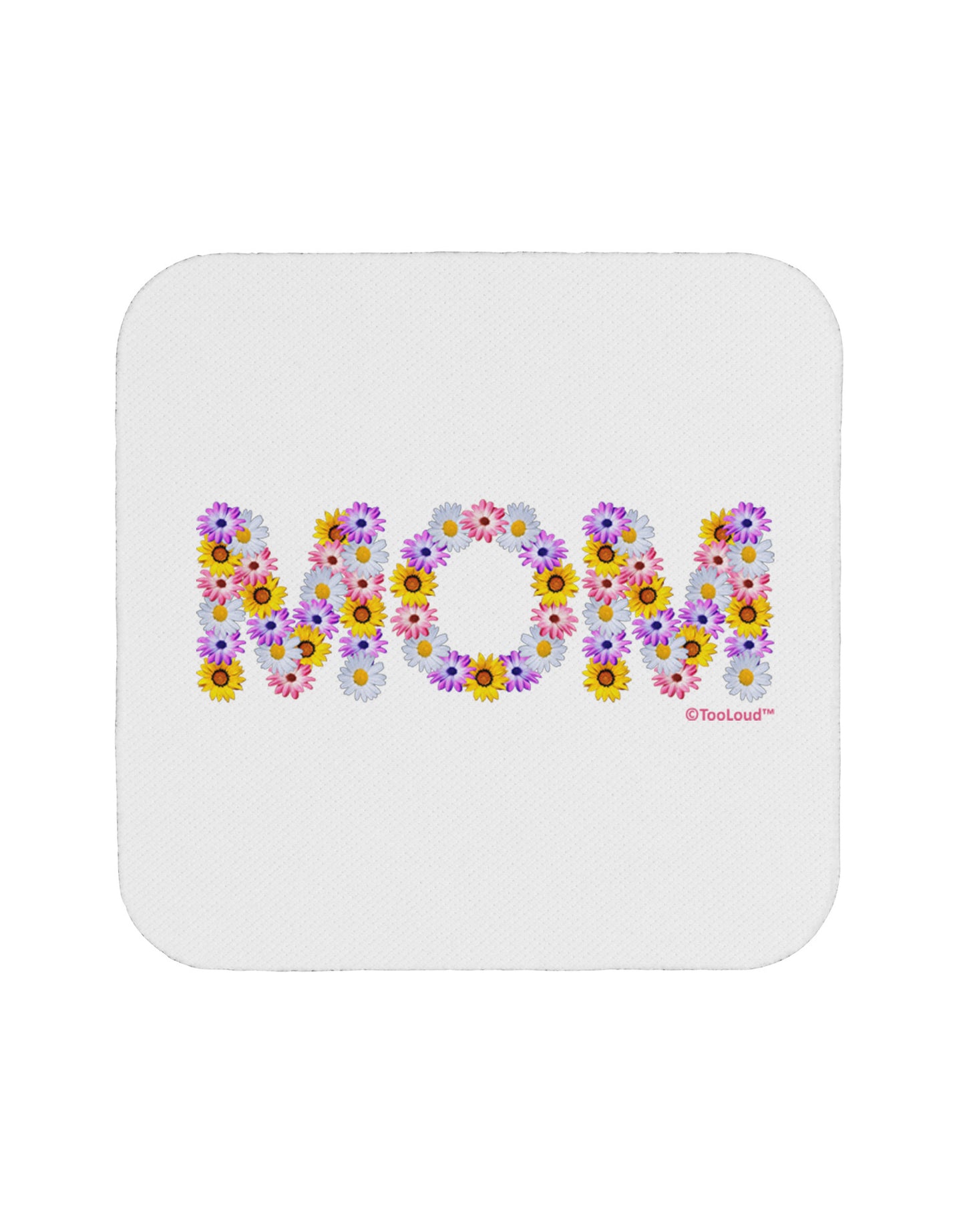 Mom Flowers Design Coaster by TooLoud-Coasters-TooLoud-White-Davson Sales