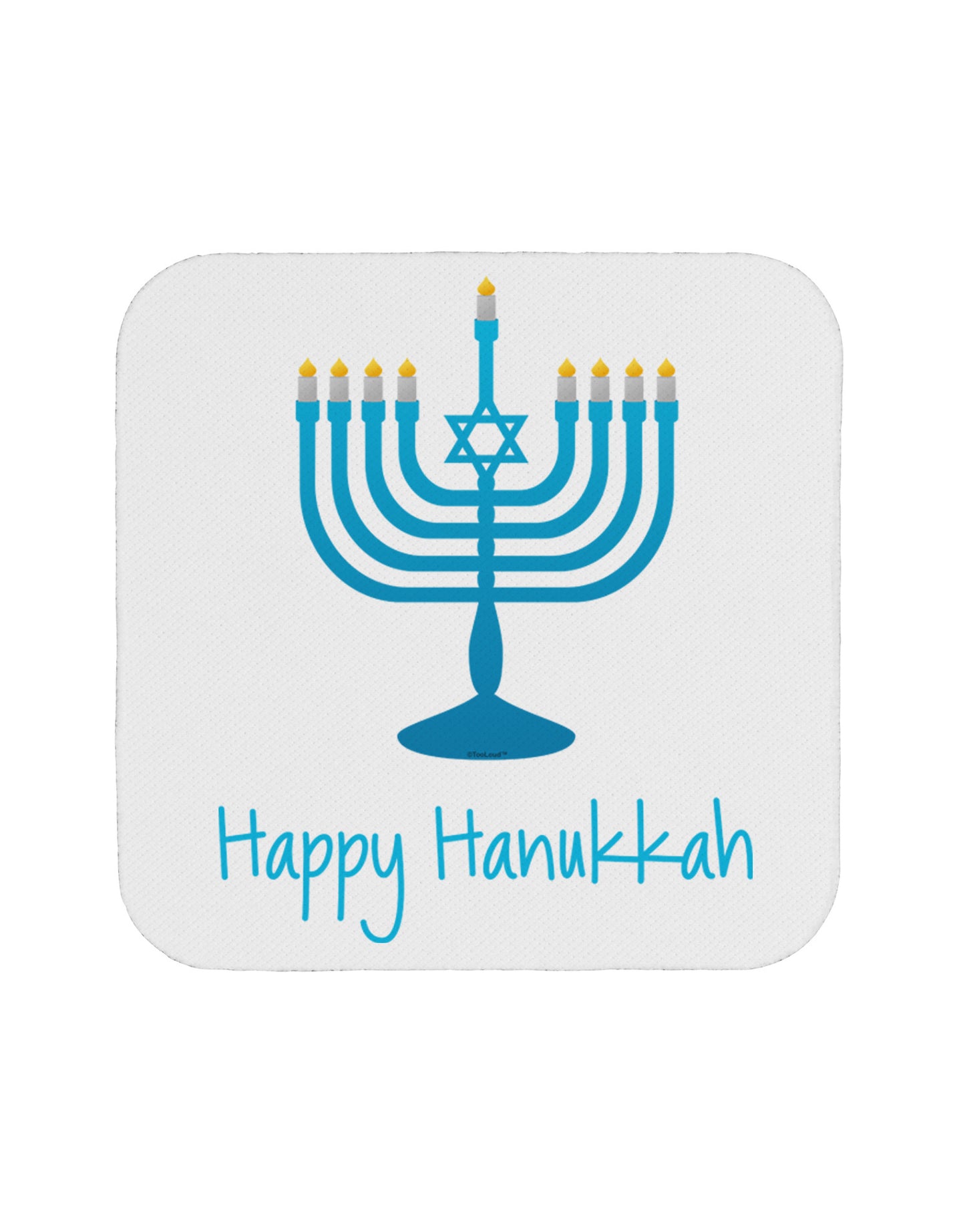 Happy Hanukkah Menorah Coaster-Coasters-TooLoud-White-Davson Sales