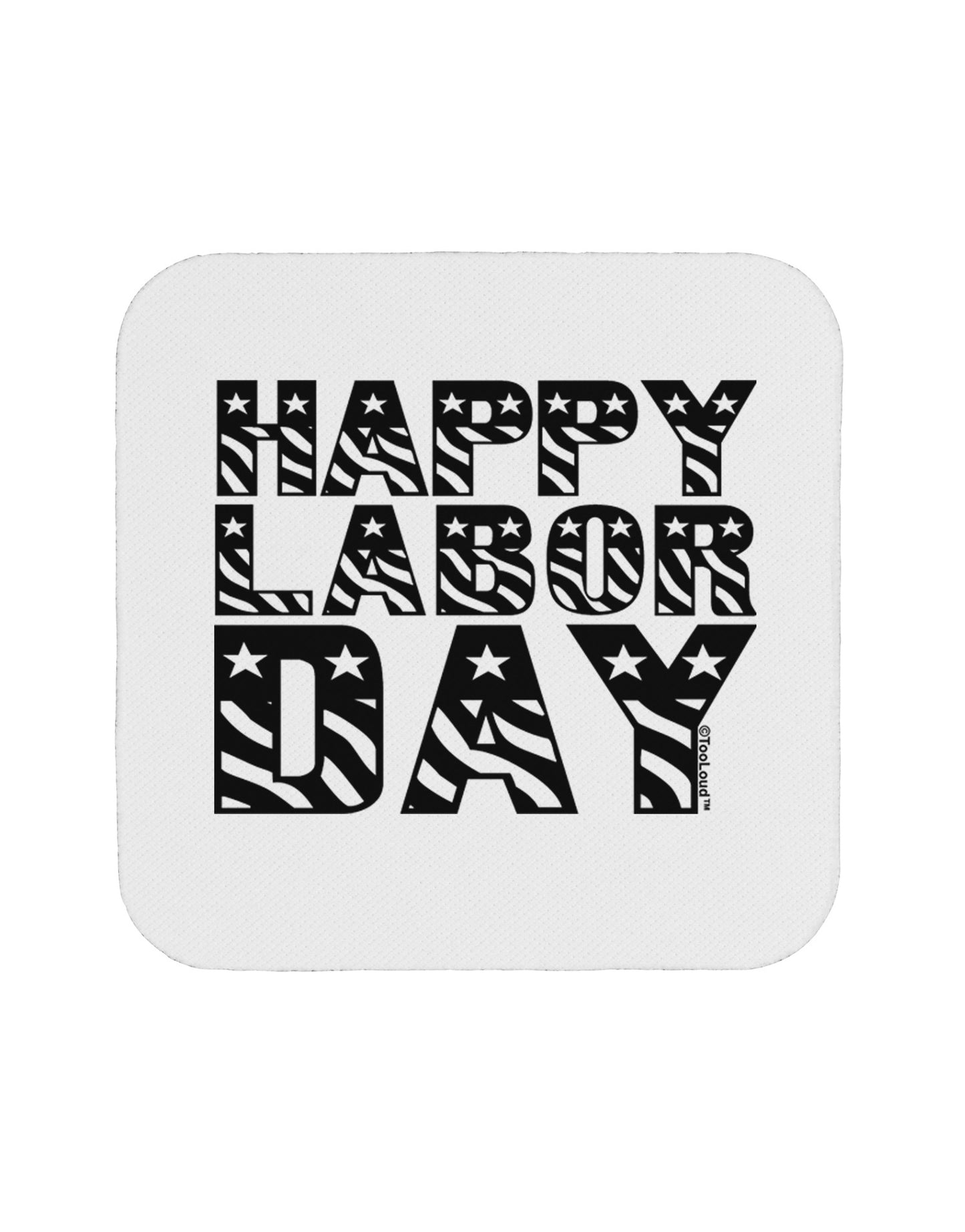 Happy Labor Day Text Coaster-Coasters-TooLoud-White-Davson Sales