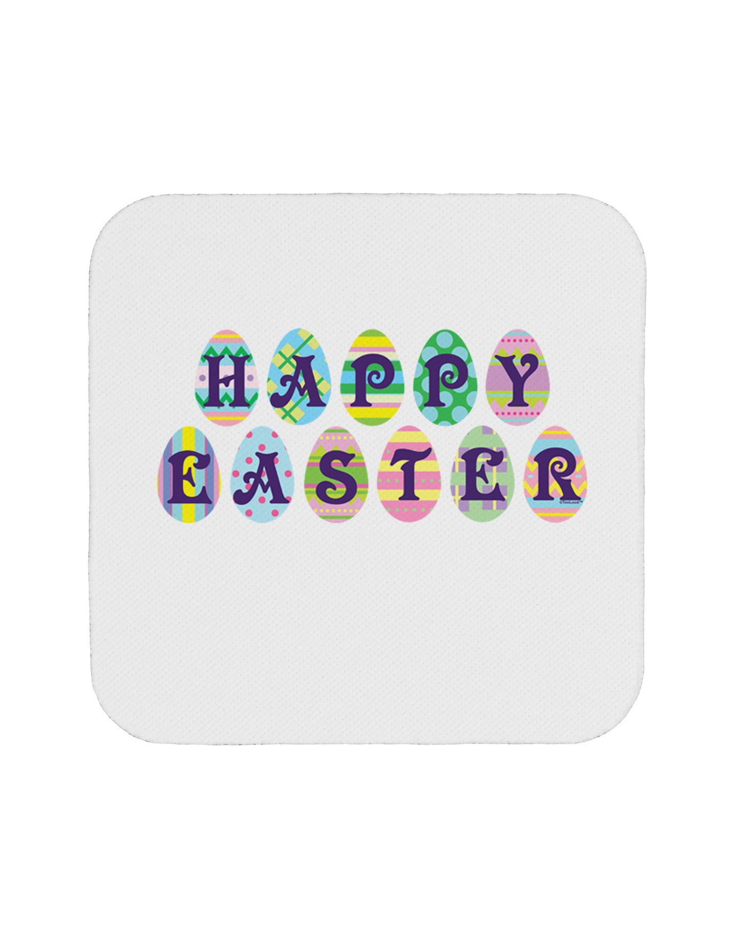 Easter Eggs Happy Easter Coaster-Coasters-TooLoud-White-Davson Sales