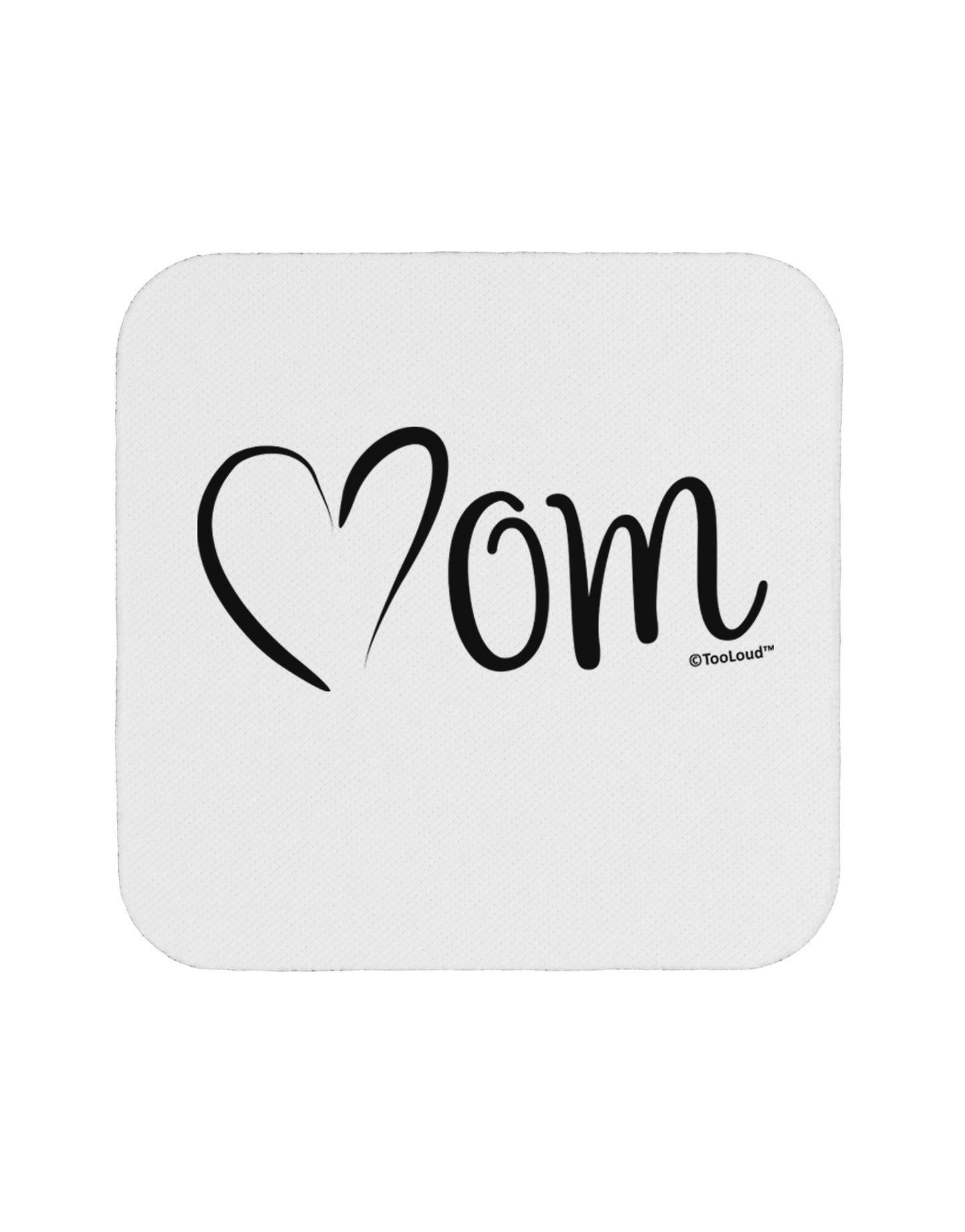 Mom with Brushed Heart Design Coaster by TooLoud-Coasters-TooLoud-White-Davson Sales