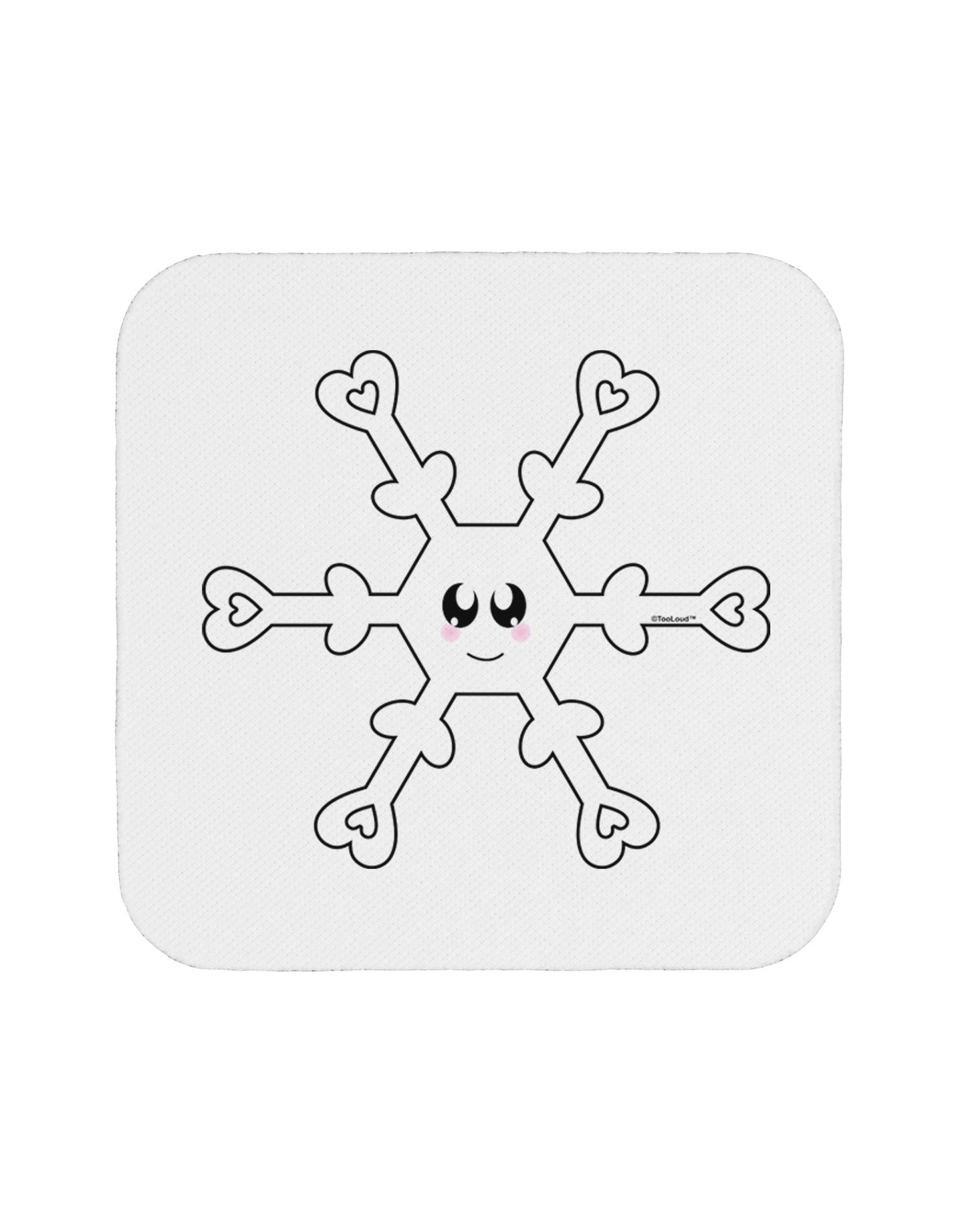 Cute Snowflake Christmas Coaster-Coasters-TooLoud-White-Davson Sales
