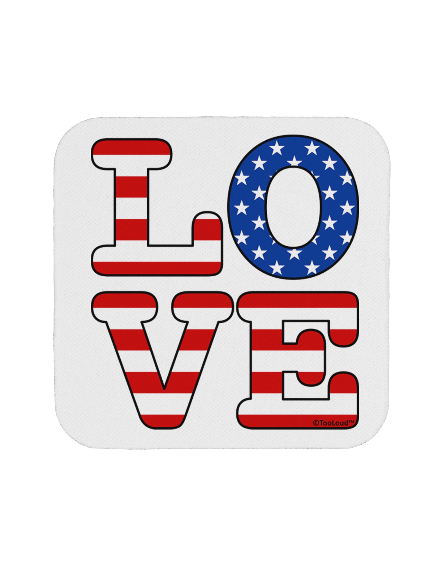 American Love Design Coaster by TooLoud-Coasters-TooLoud-White-Davson Sales