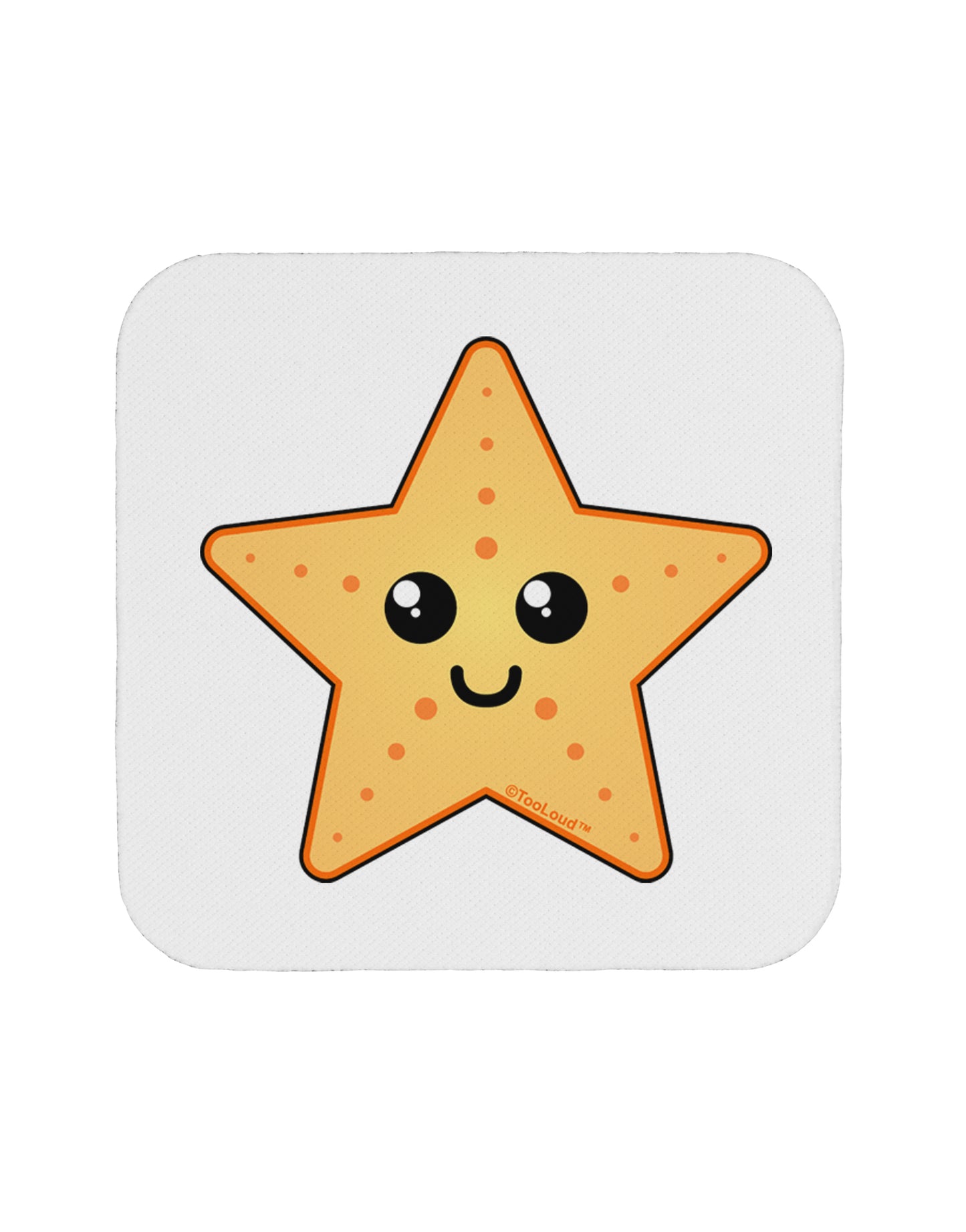 Cute Starfish Coaster by TooLoud-Coasters-TooLoud-White-Davson Sales