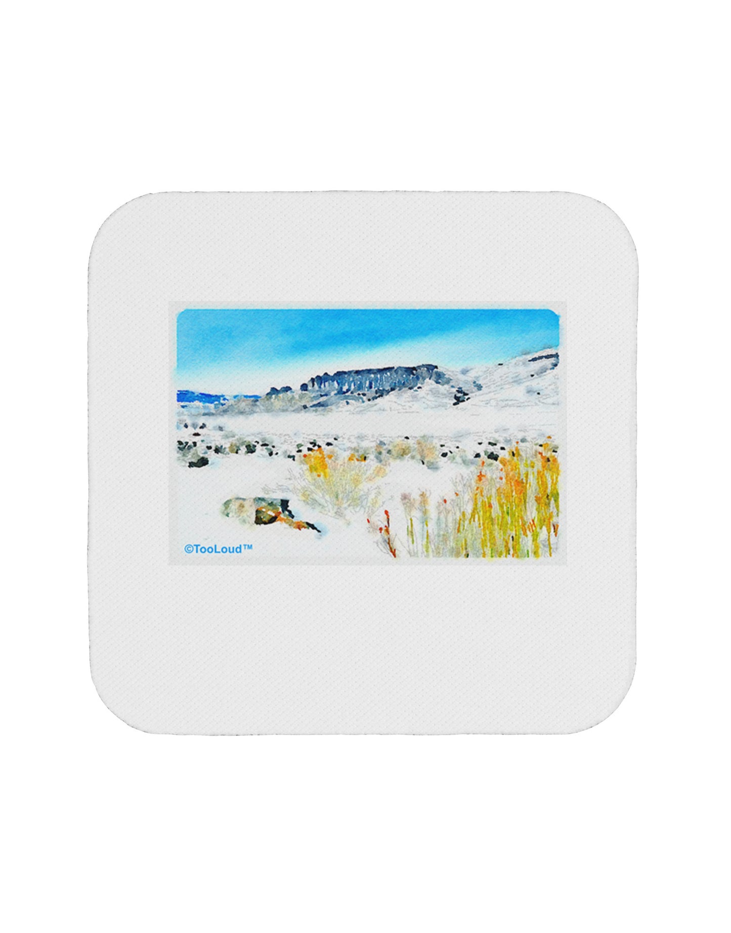 CO Snow Scene Watercolor Coaster-Coasters-TooLoud-1-Davson Sales