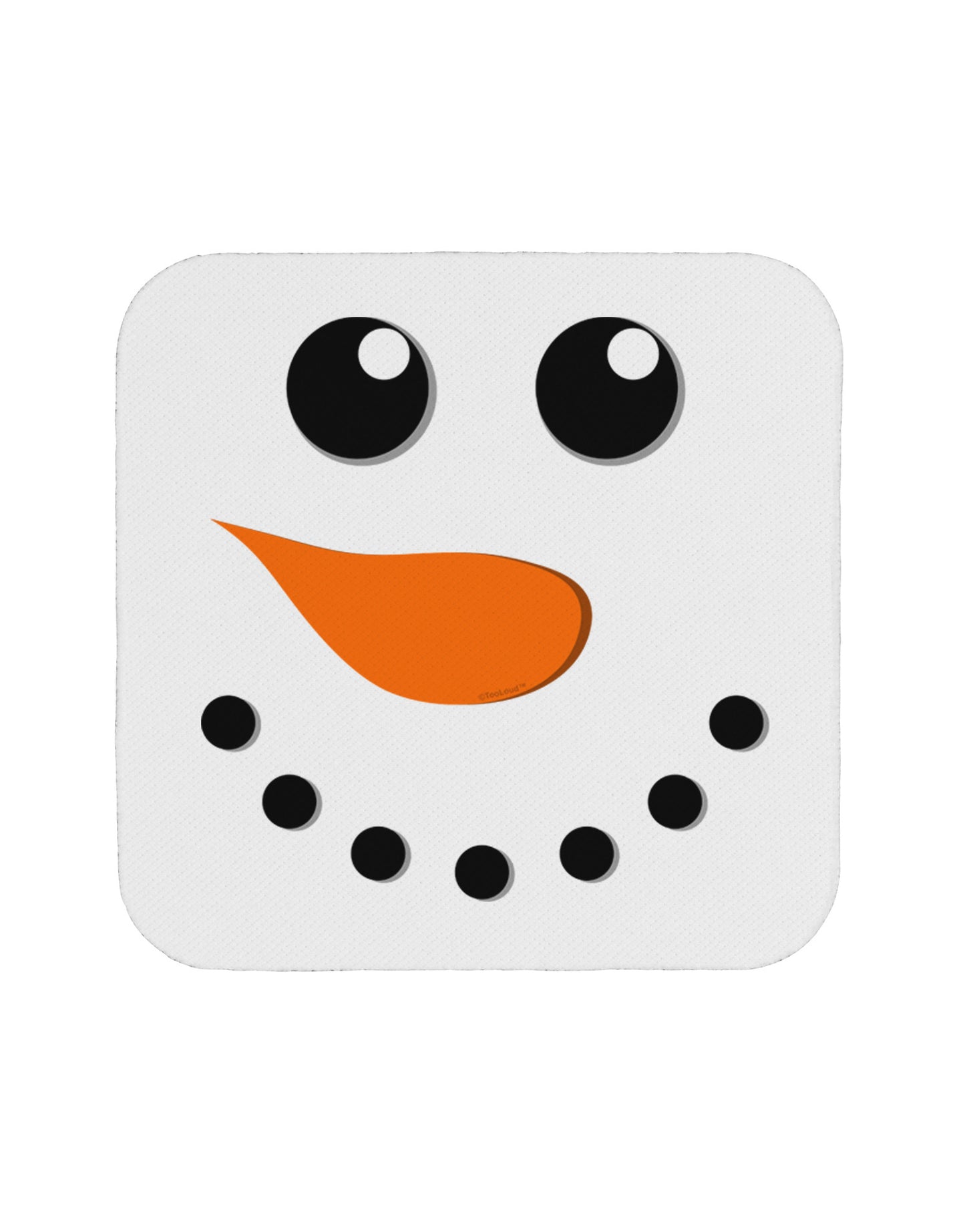 Snowman Face Christmas Coaster-Coasters-TooLoud-White-Davson Sales