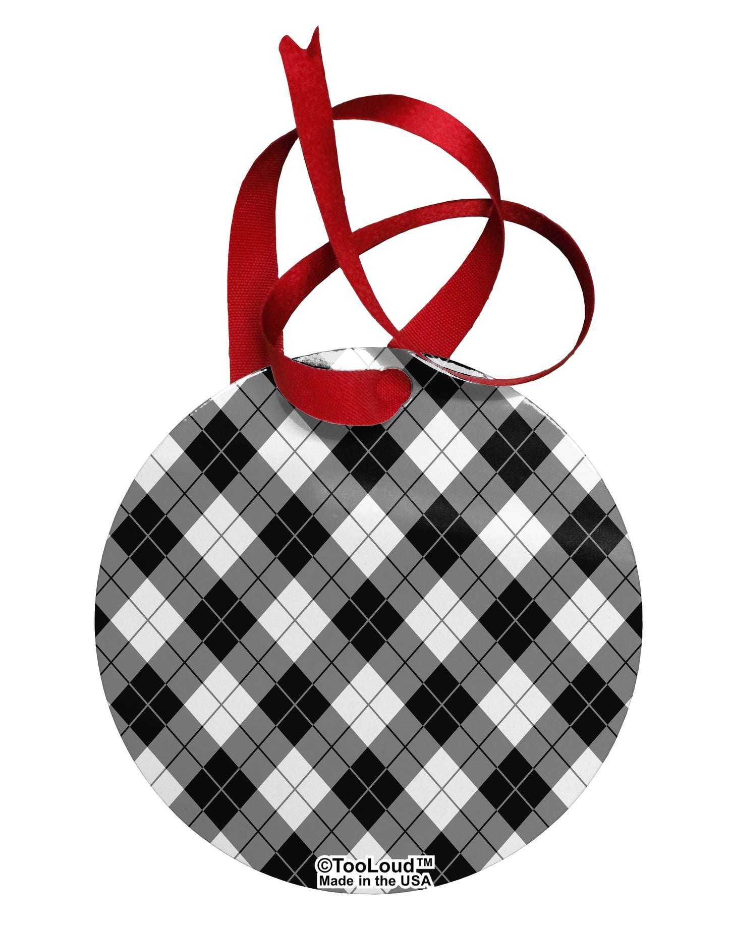 Black and White Argyle AOP 10 InchRound Wall Clock All Over Print by TooLoud-Wall Clock-TooLoud-White-Davson Sales