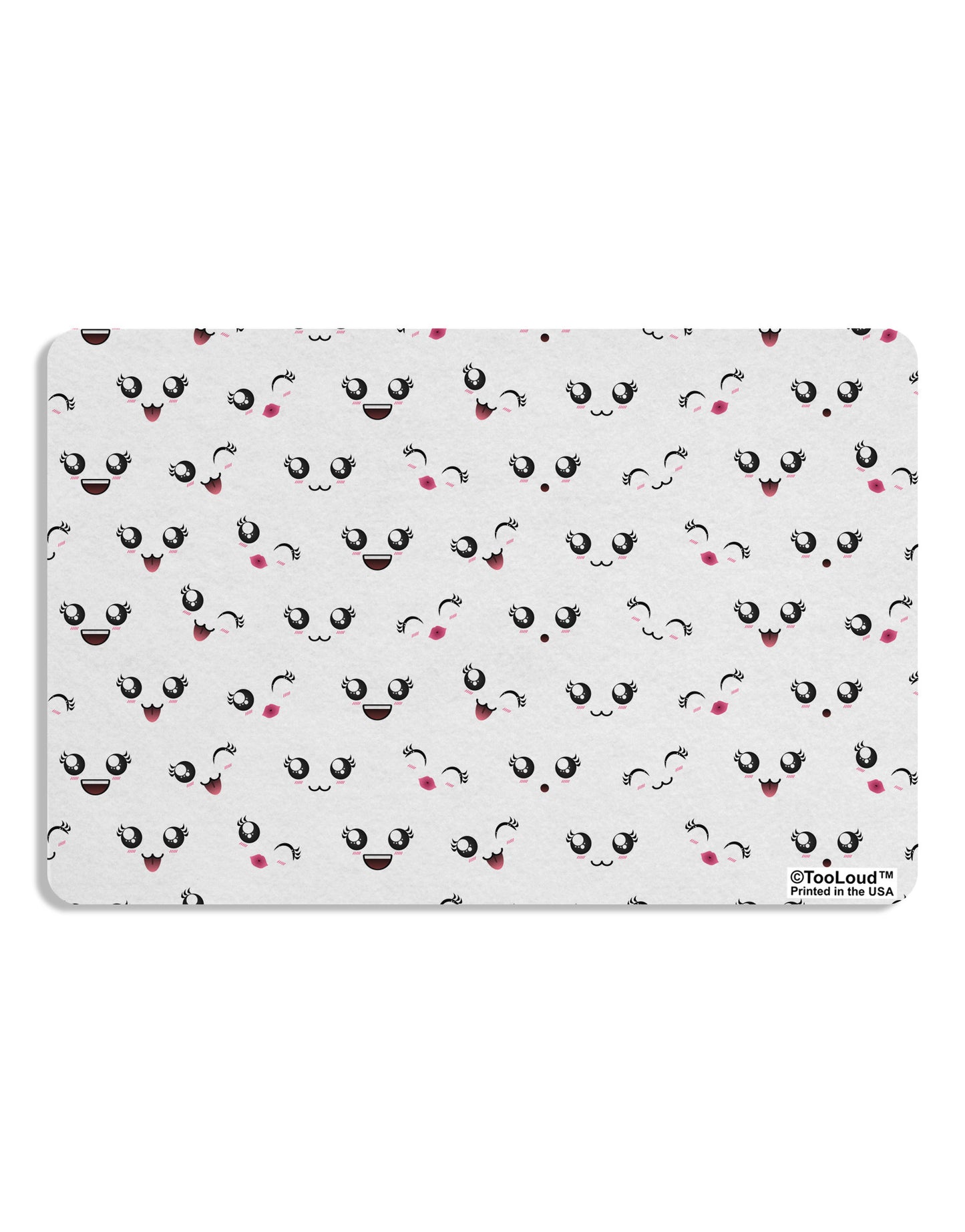 Kyu-T Faces AOP Placemat All Over Print by TooLoud Set of 4 Placemats-Placemat-TooLoud-White-Davson Sales
