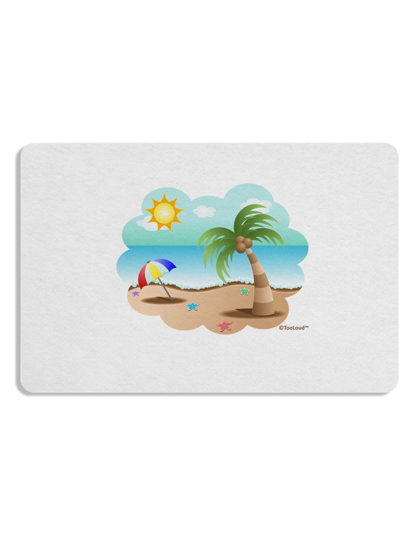 Fun Summer Beach Scene Placemat by TooLoud Set of 4 Placemats-Placemat-TooLoud-White-Davson Sales