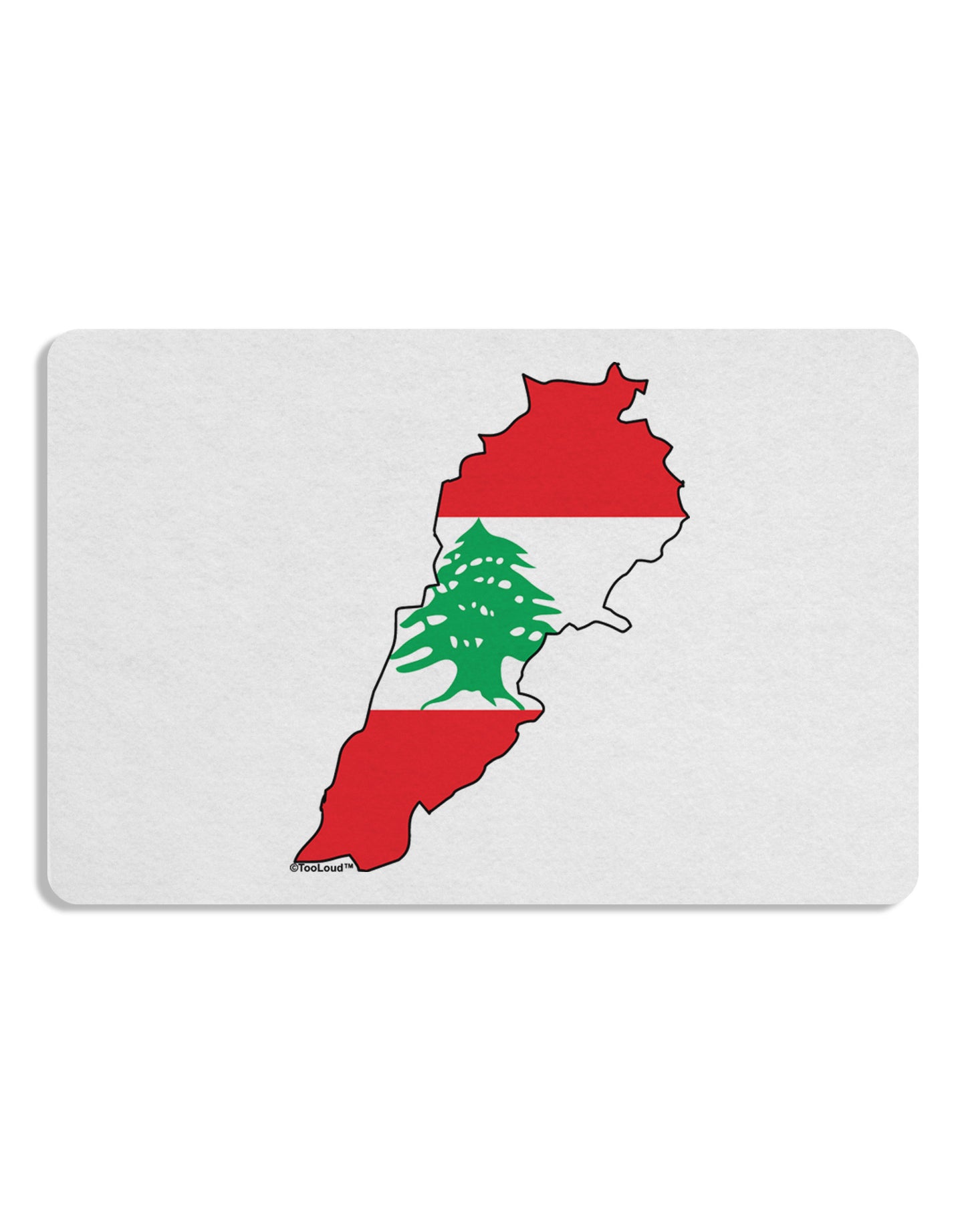 Lebanon Flag Silhouette Placemat Set of 4 Placemats-Placemat-TooLoud-White-Davson Sales