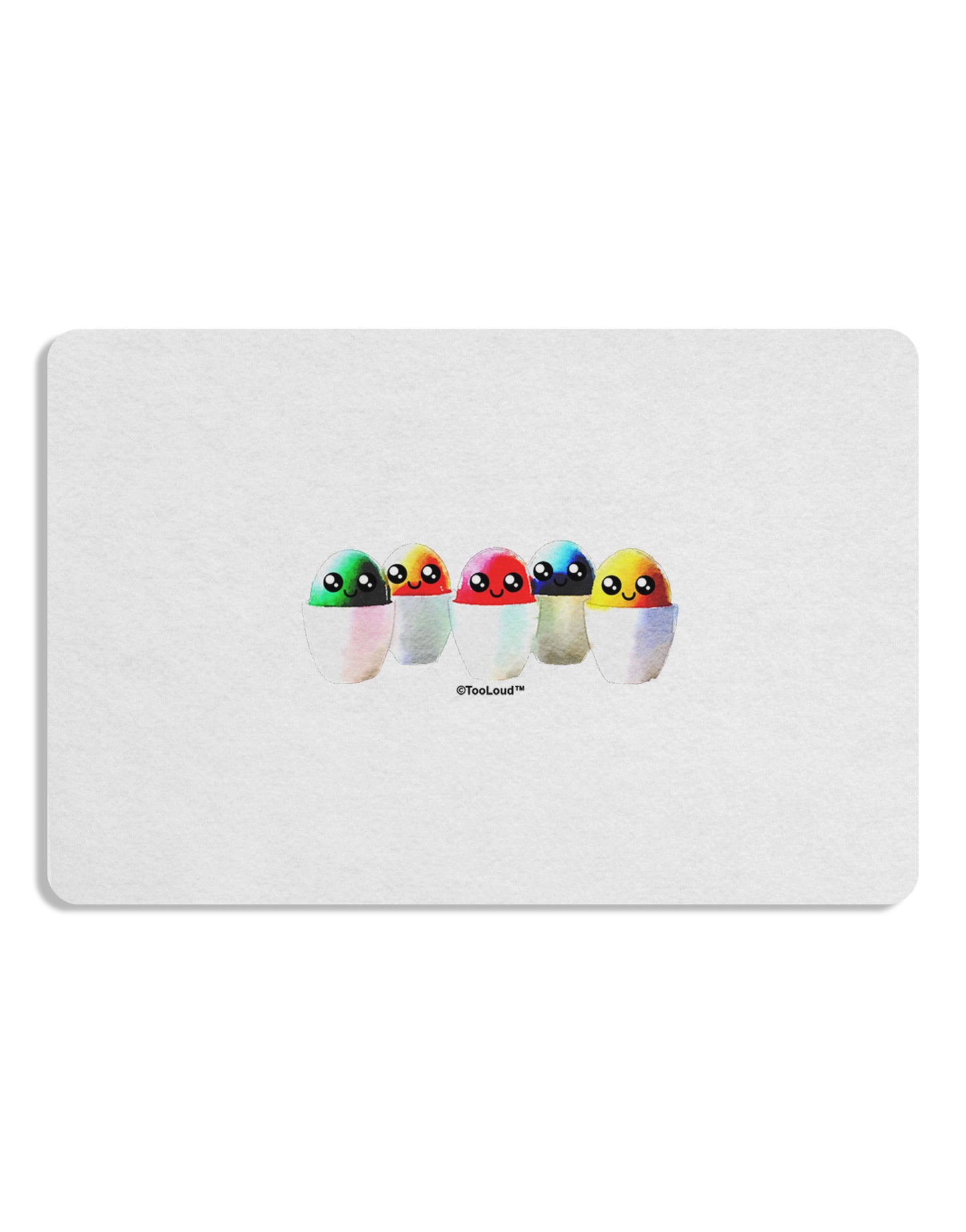 Kawaii Easter Eggs - No Text Placemat by TooLoud Set of 4 Placemats-Placemat-TooLoud-White-Davson Sales