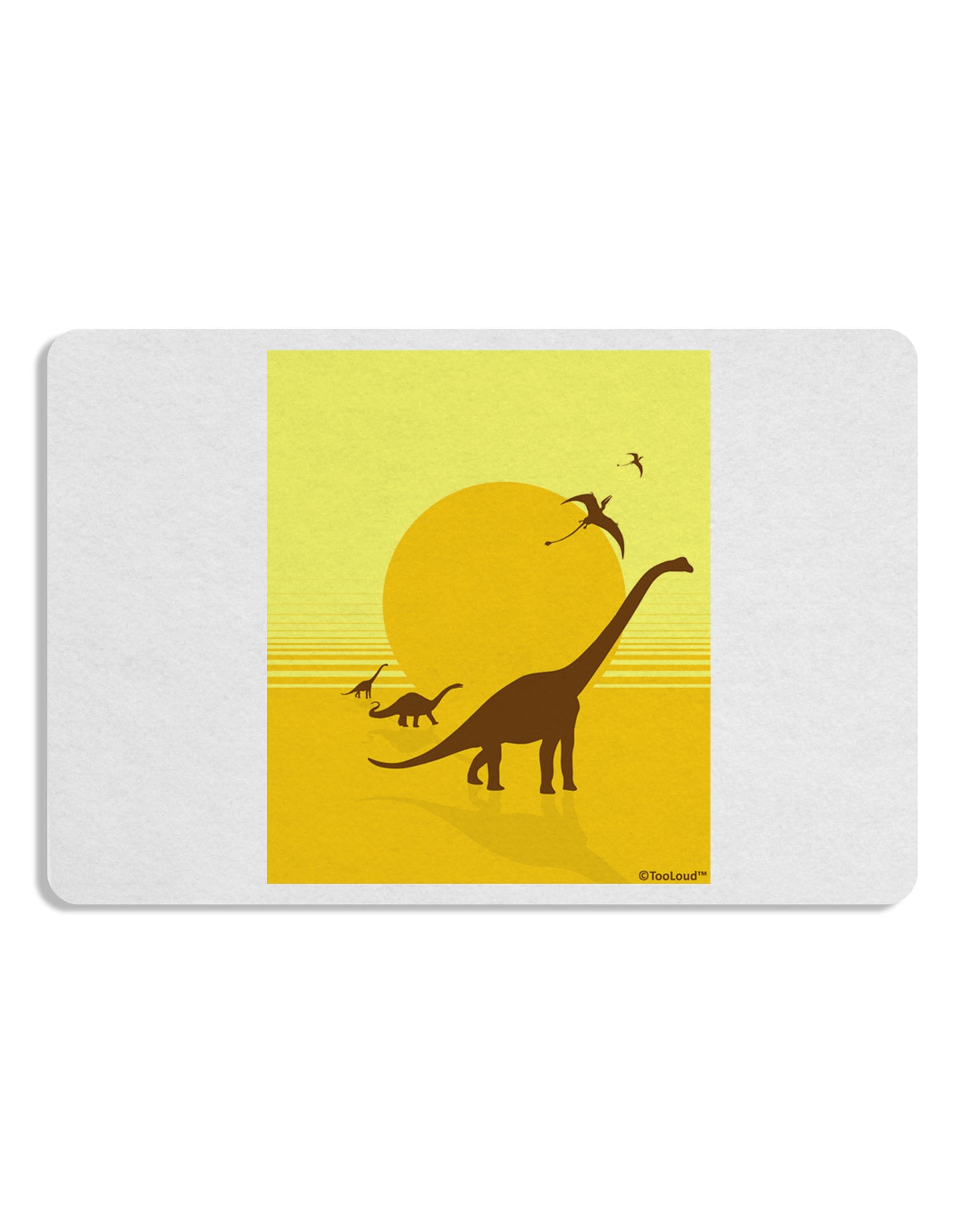 Brontosaurus and Pterodactyl Silhouettes with Sun Placemat by TooLoud Set of 4 Placemats-Placemat-TooLoud-White-Davson Sales