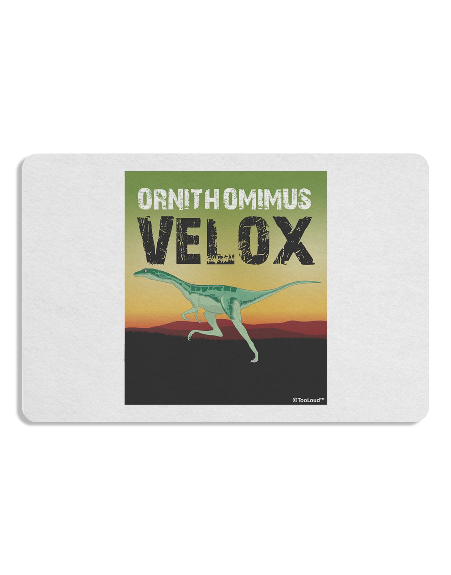 Ornithomimus Velox - With Name Placemat by TooLoud Set of 4 Placemats-Placemat-TooLoud-White-Davson Sales