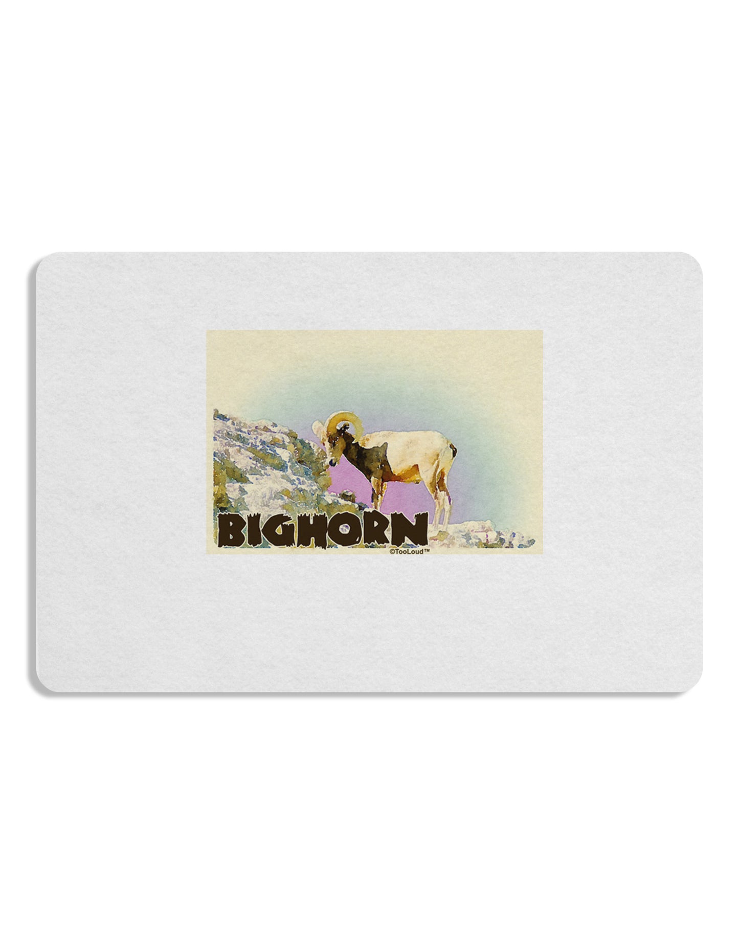 Bighorn Ram WatercolorText Placemat Set of 4 Placemats-Placemat-TooLoud-White-Davson Sales