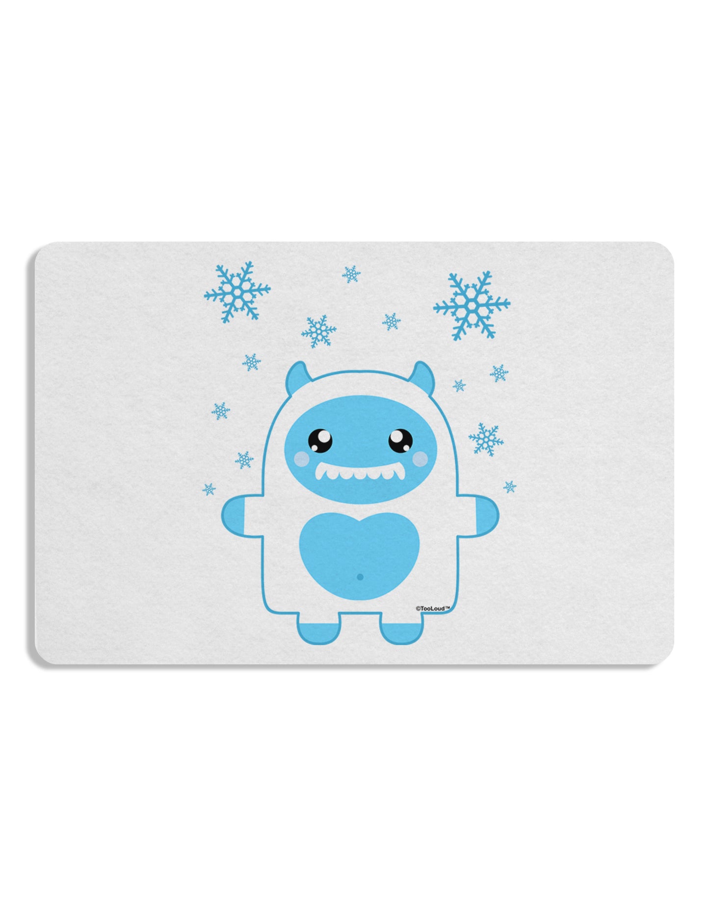 Cute Abominable Snowman Boy Yeti - Christmas 12 x 18 Placemat Set of 4 Placemats-Placemat-TooLoud-White-Davson Sales