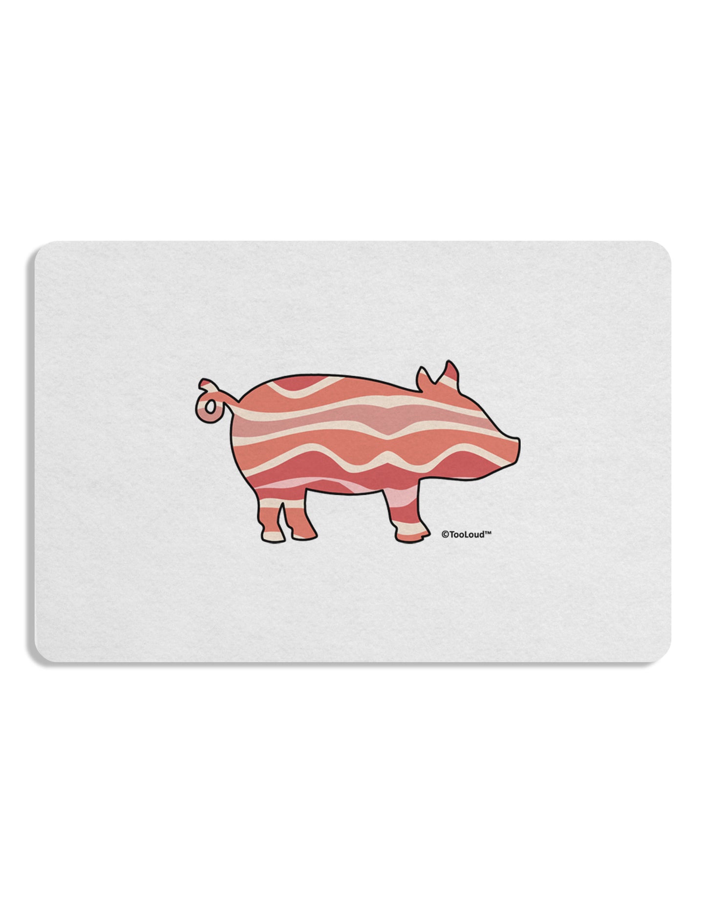 Bacon Pig Silhouette Placemat by TooLoud Set of 4 Placemats-Placemat-TooLoud-White-Davson Sales