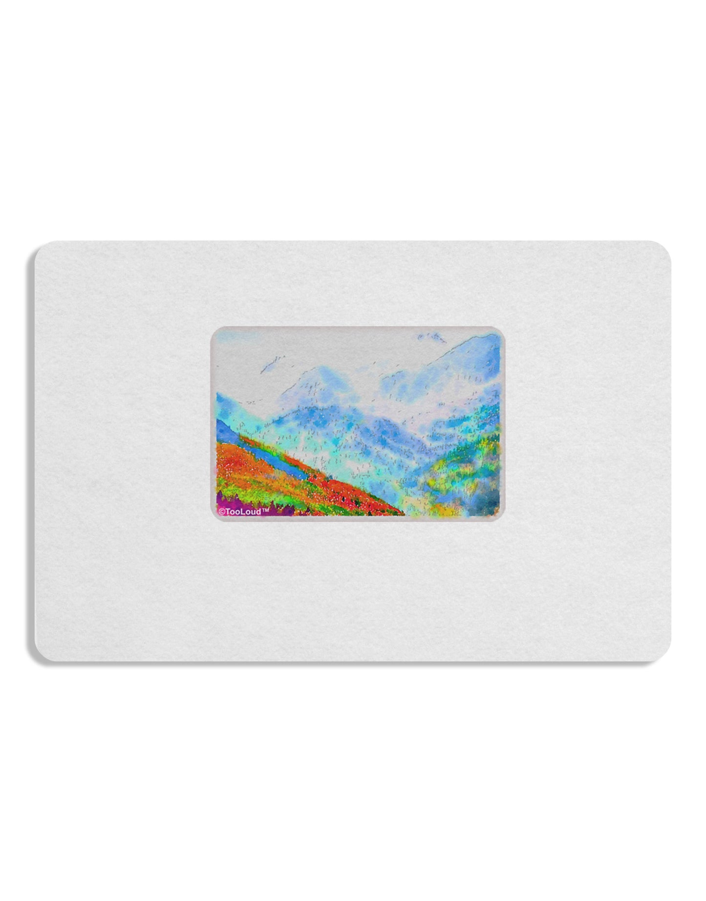 CO Fog Mountains Watercolor Placemat Set of 4 Placemats-Placemat-TooLoud-White-Davson Sales
