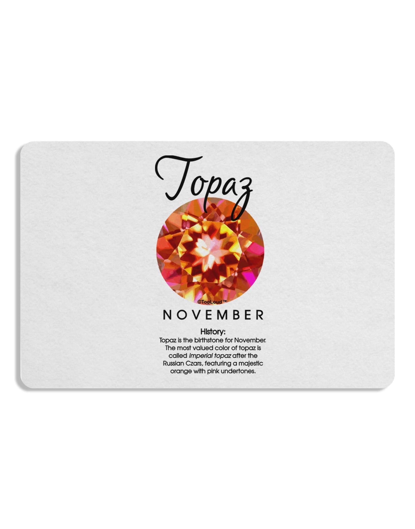 Birthstone Topaz Placemat by TooLoud Set of 4 Placemats-Placemat-TooLoud-White-Davson Sales