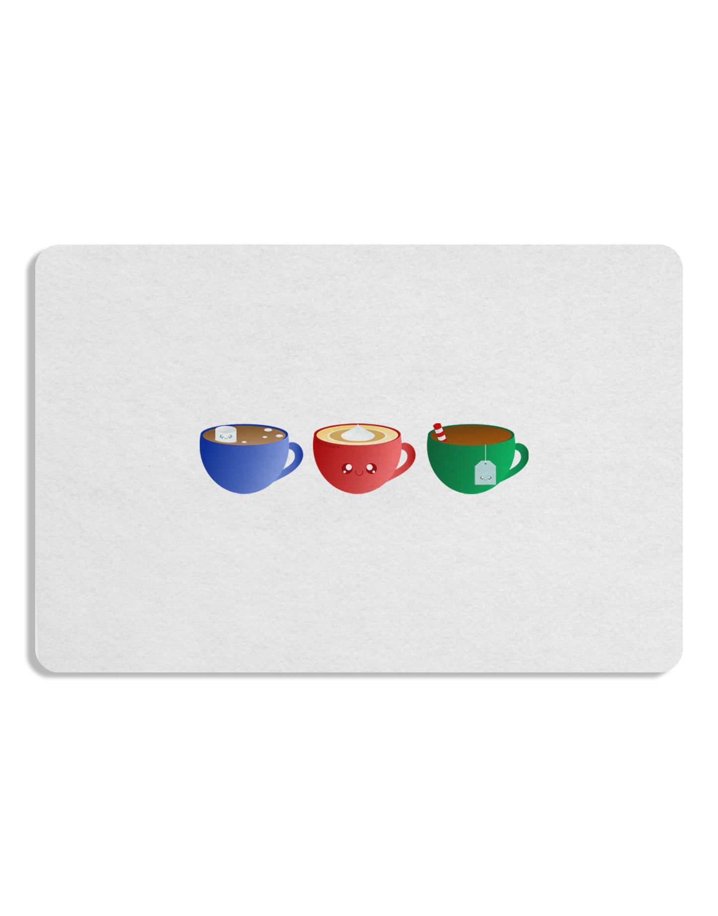 Cute Holiday Drink Set - Christmas 12 x 18 Placemat Set of 4 Placemats-Placemat-TooLoud-White-Davson Sales