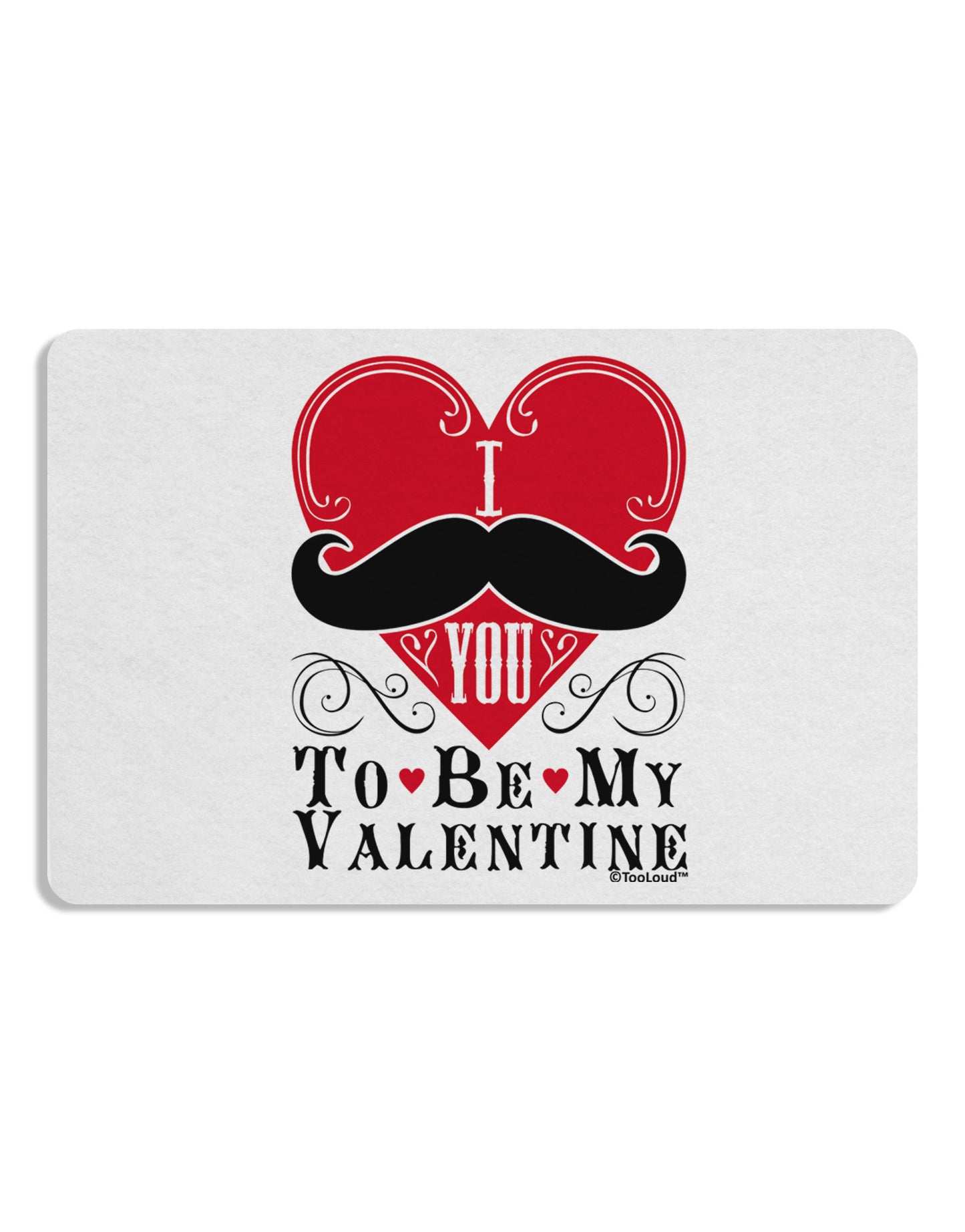 I Mustache You To Be My Valentine Placemat Set of 4 Placemats-Placemat-TooLoud-White-Davson Sales