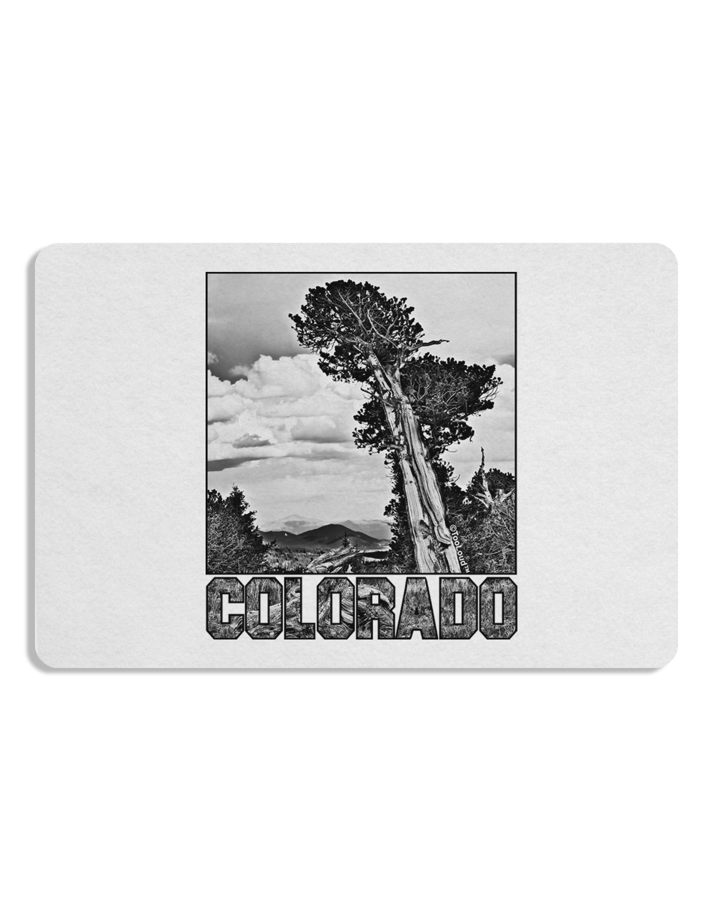 Colorado Landscape Text BW Placemat Set of 4 Placemats-Placemat-TooLoud-White-Davson Sales