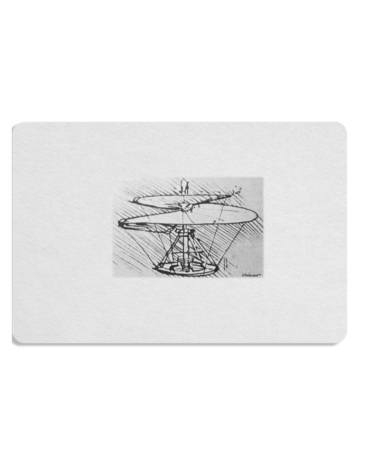 Helicopter Sketch Placemat Set of 4 Placemats-Placemat-TooLoud-White-Davson Sales